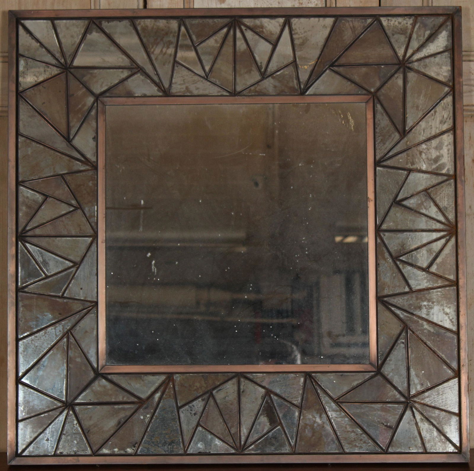 Leaded Glass Shard Frame Mirror (1 of 4)