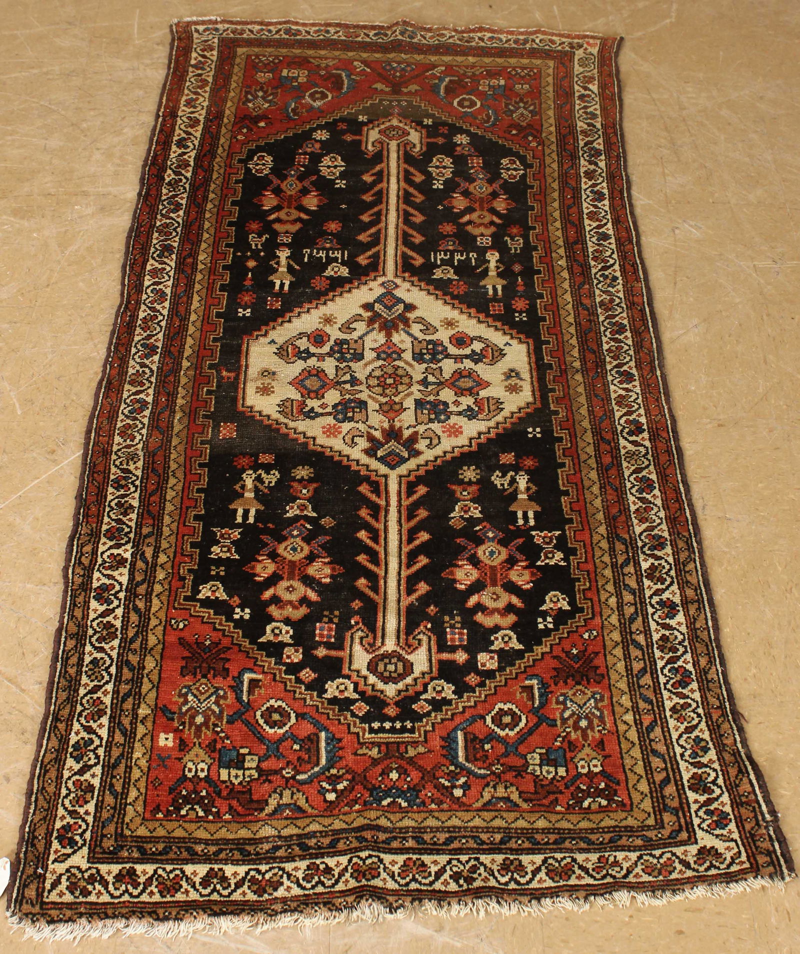 Antique Kurdish Rug Dated 1921. 3'6" x 7'6" (1 of 7)