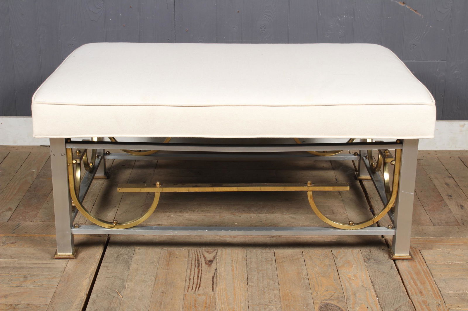 Modern 2 Tone Metal Base Bench (1 of 3)