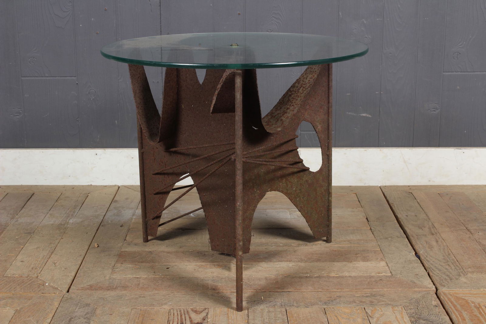 Modern Sculptural Steel Side Table (1 of 4)