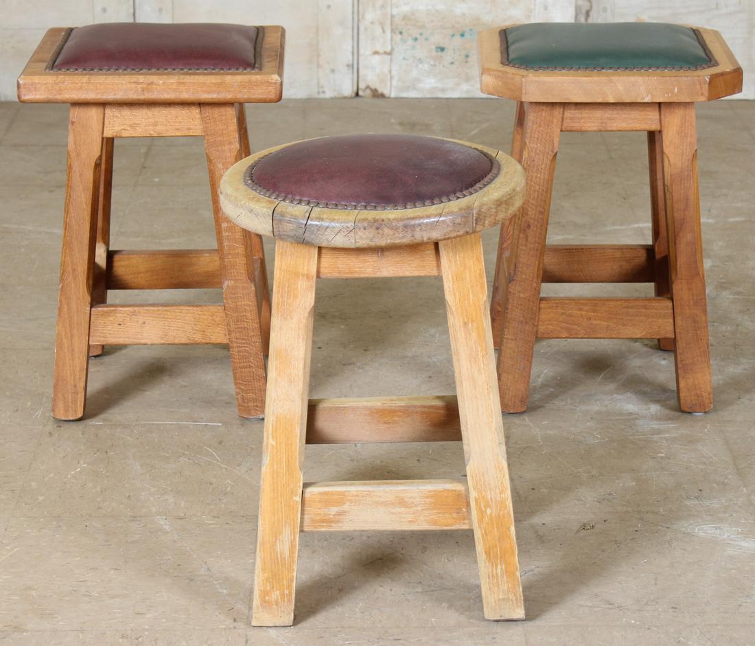 3 Continental Oak Stools (1 of 4)