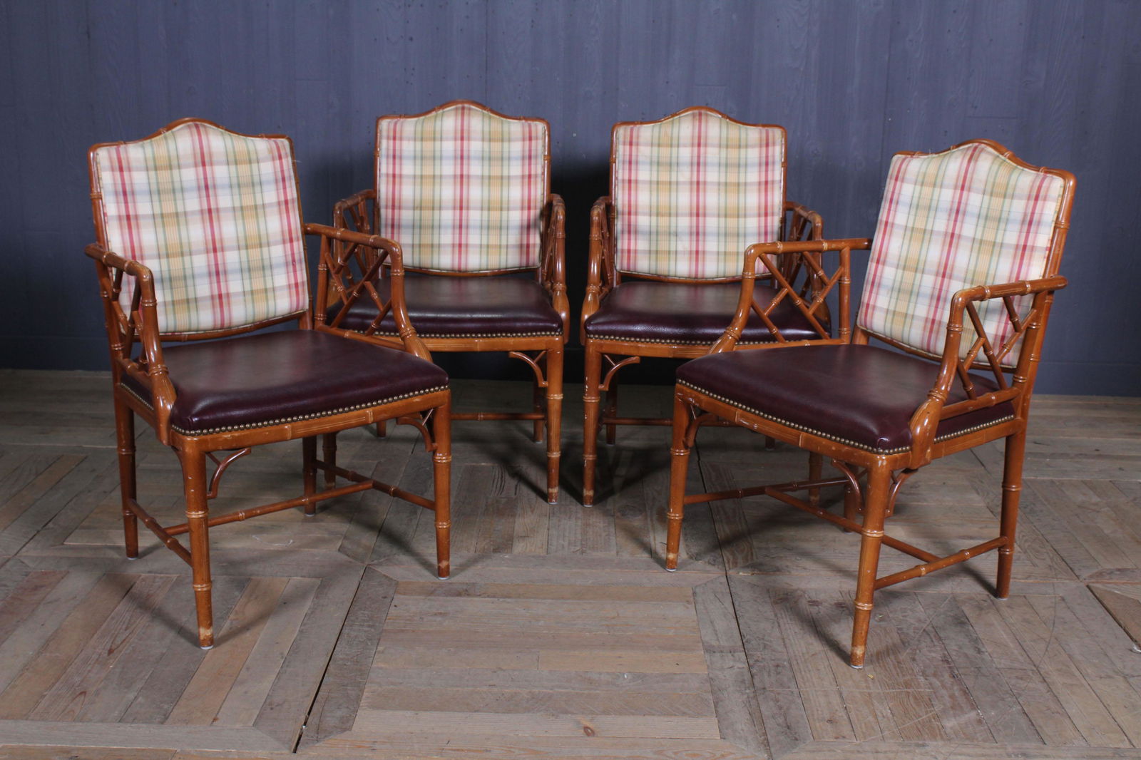 Lot of 4 Faux Bamboo Armchairs (1 of 5)