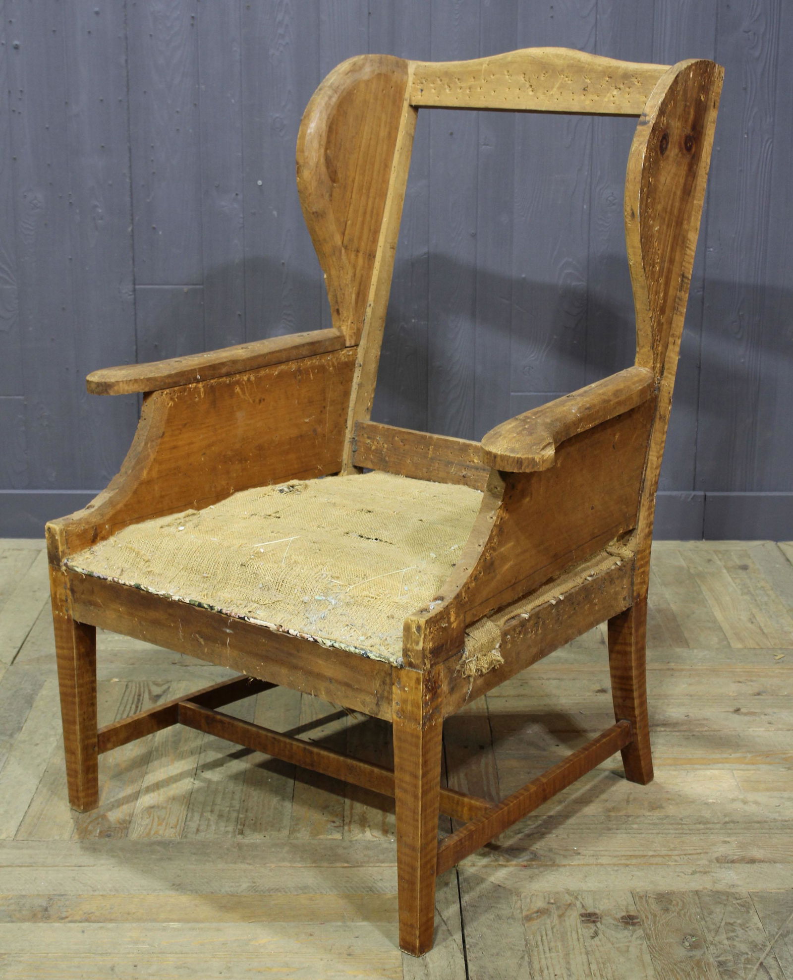 Tiger Maple Wing Back Chair Frame (1 of 9)