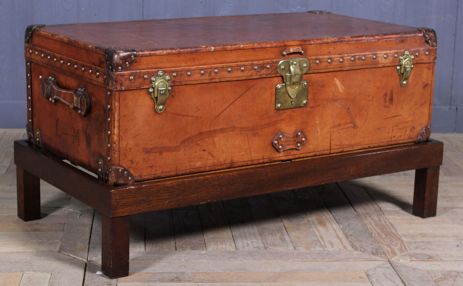 Vintage Louis Vuitton Leather Trunk on Stand (1 of 15)