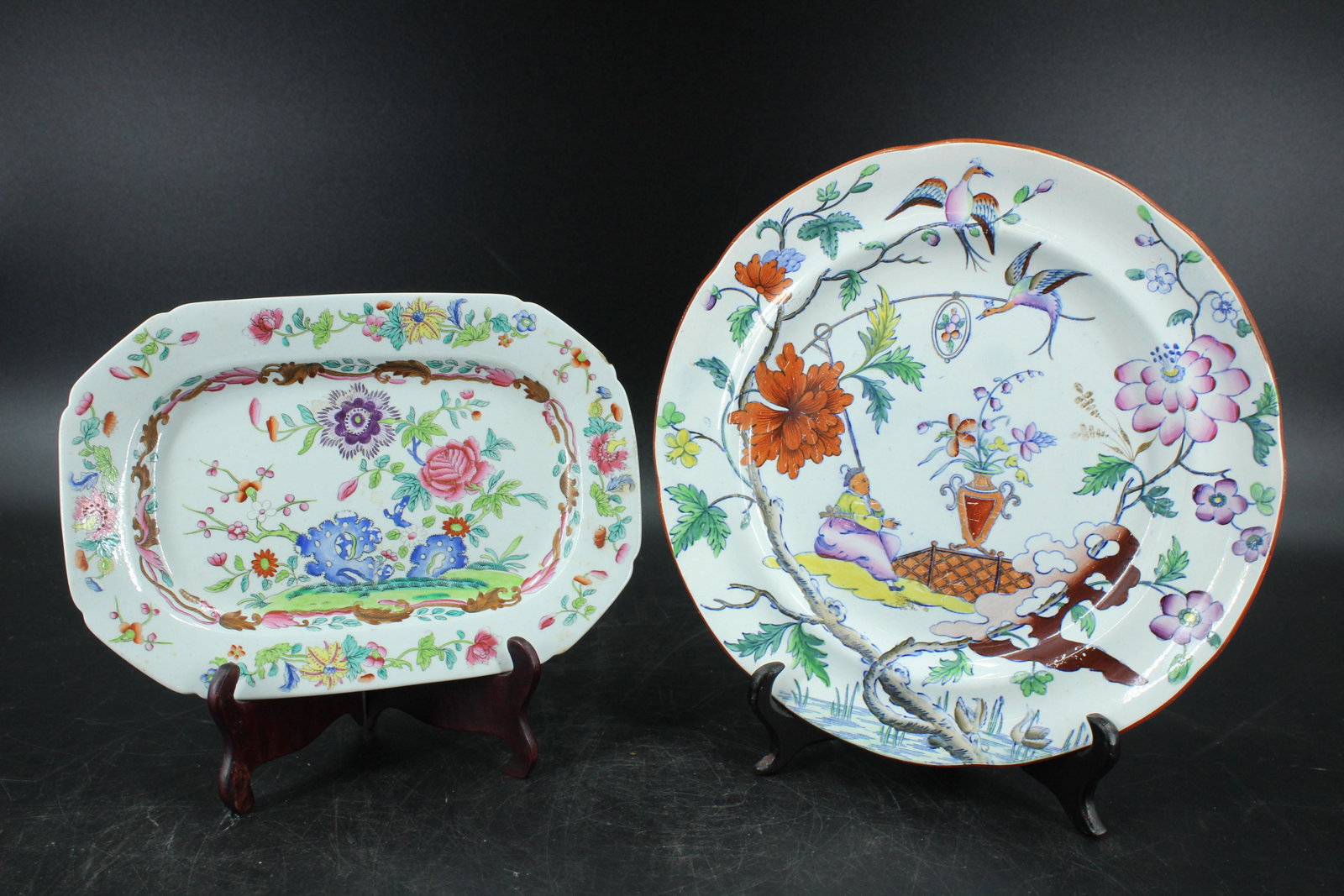 Spode and Staffordshire Clews Plates: Spode and Staffordshire Clews Plates.