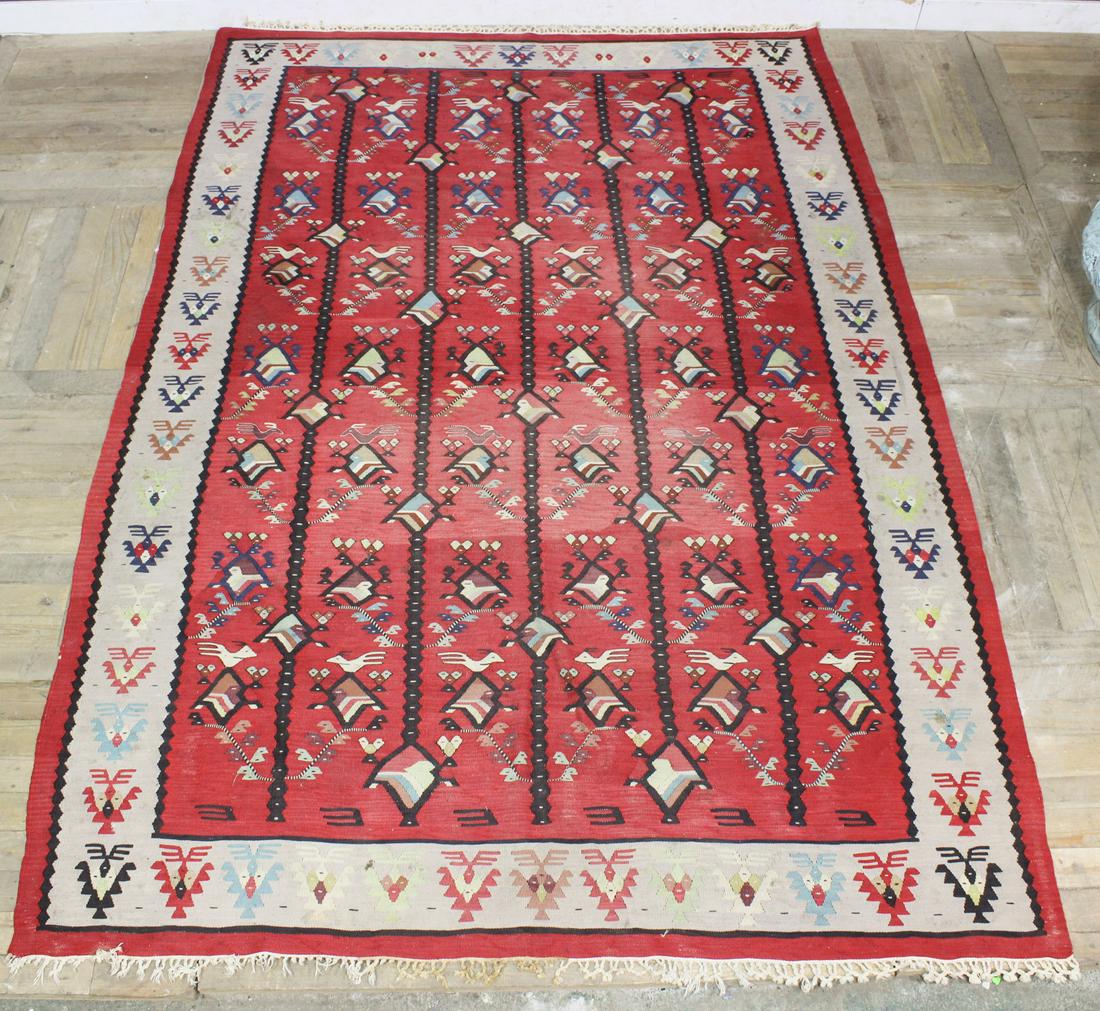 Fine Sharkoy Tree of Life Kilim 9'3" x 6'4": Fine Sharkoy Tree of Life Kilim. Size: 111" L x 76" W
