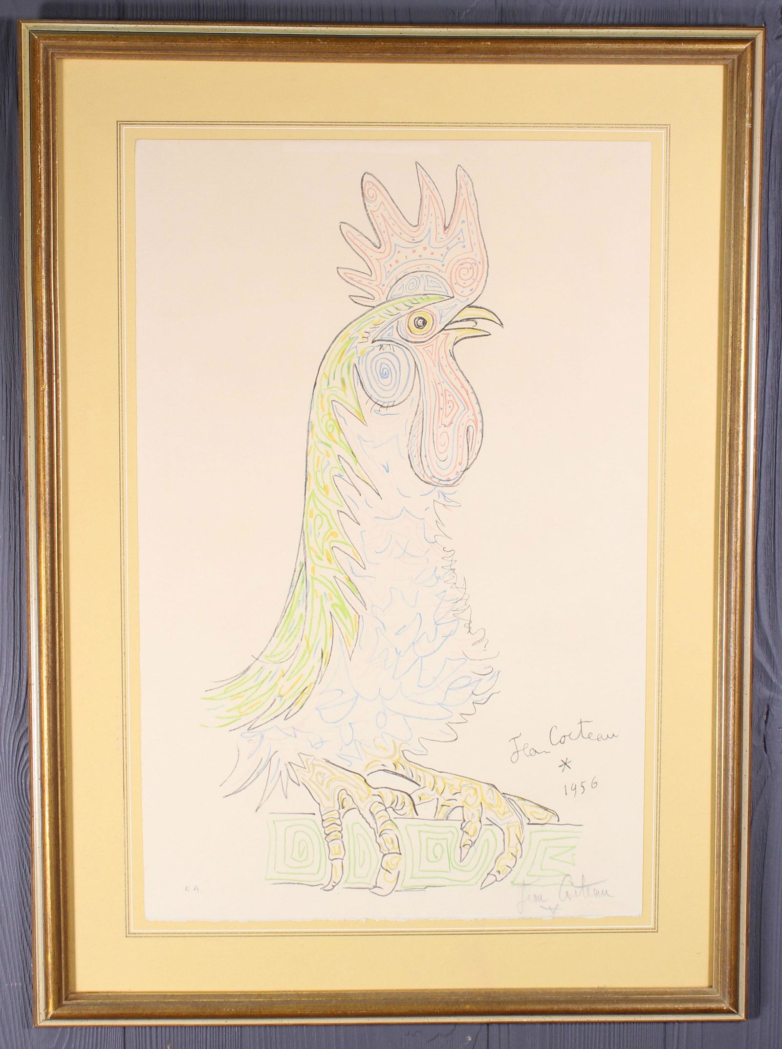 Jean Cocteau Artist's Proof Le Coq Lithograph (1 of 6)