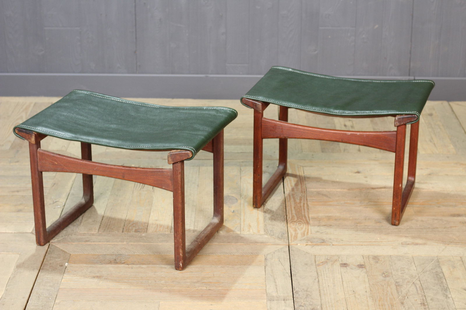 Pair Larsen and Madsen Danish Stools (1 of 8)