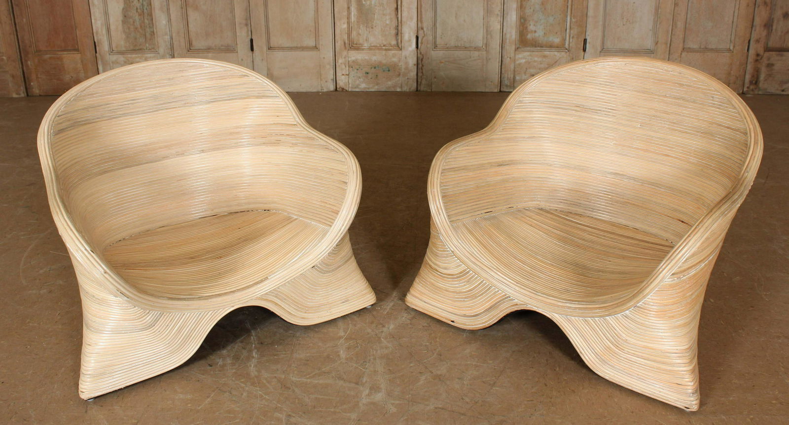 Pair Rattan Coil Lounge Chairs (1 of 5)