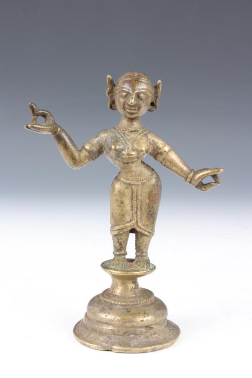 Antique Bronze Indian Radha Statue: Antique Bronze Indian Radha Statue (B3249) Size: 4.75"