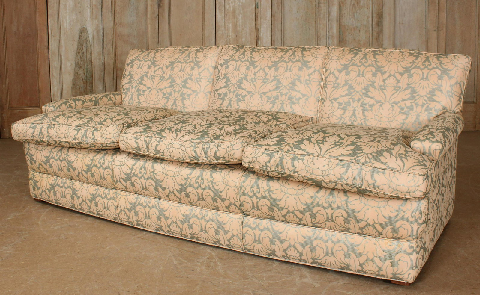 Classic Upholstered Couch: Upholstered Couch. Size: 32.5" H x 85" W x 41" D