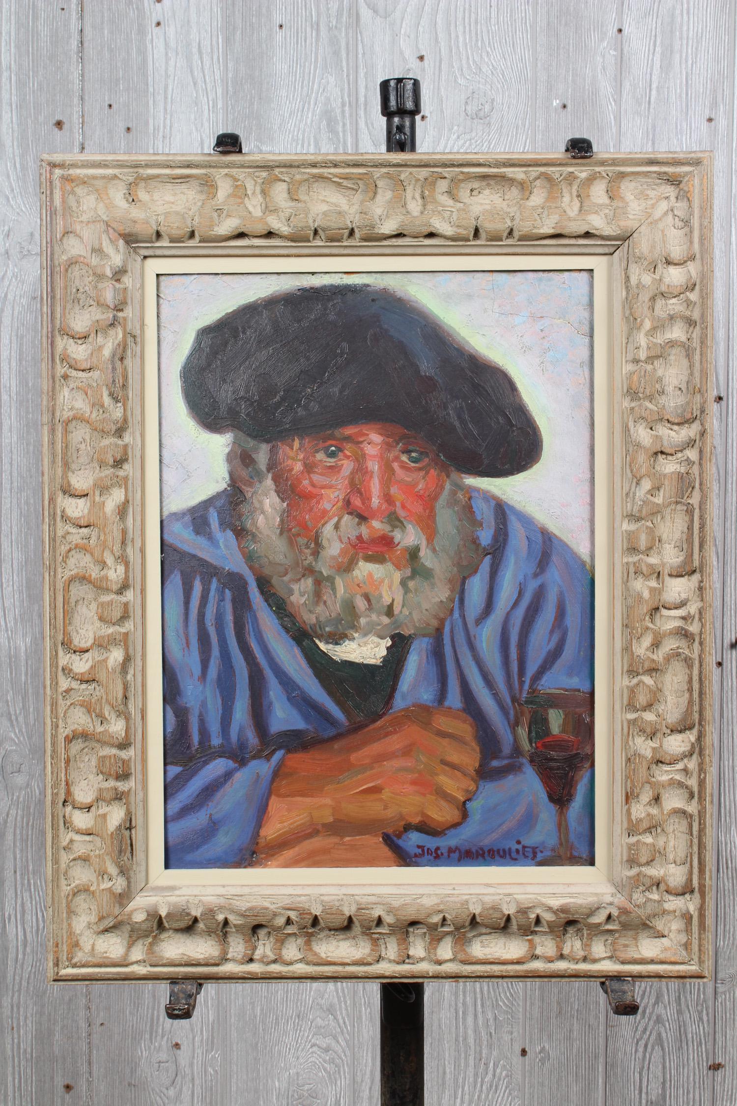 Joseph Margulies (American, 20th C) Portrait: Joseph Margulies (American, 20th C) Portrait. Size: Framed: 21.5" H x 17.5" W x 1.5" D; Sight: 15.5" H x 11.5" W