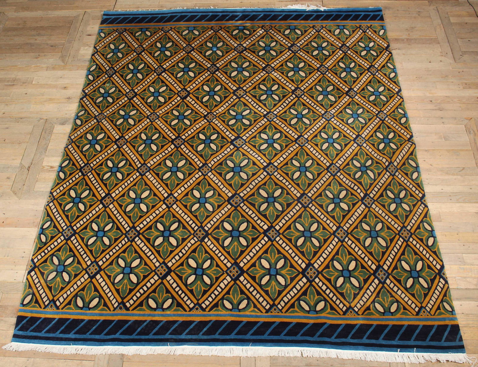 Scandinavian Style Nepalese Woven Rug: Scandinavian Style Nepalese Woven Rug. Size: 8' x 10'