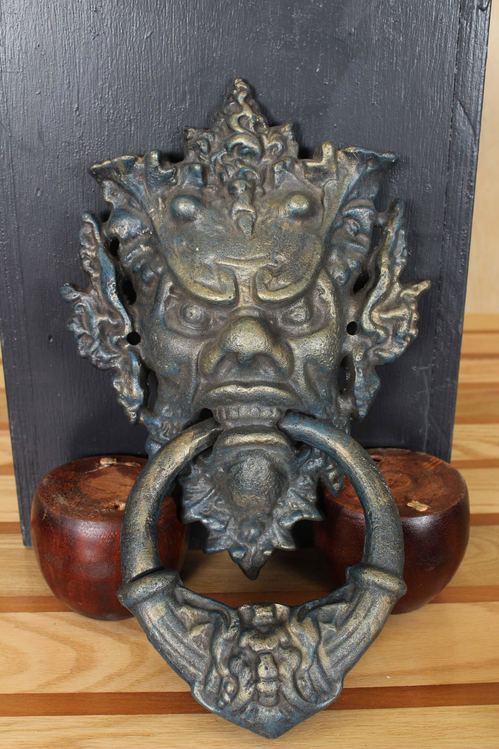 Cast Iron Grotesque Door Knocker: Cast Iron Grotesque Door Knocker. Size: 14" H x 8.5" W x 3" D