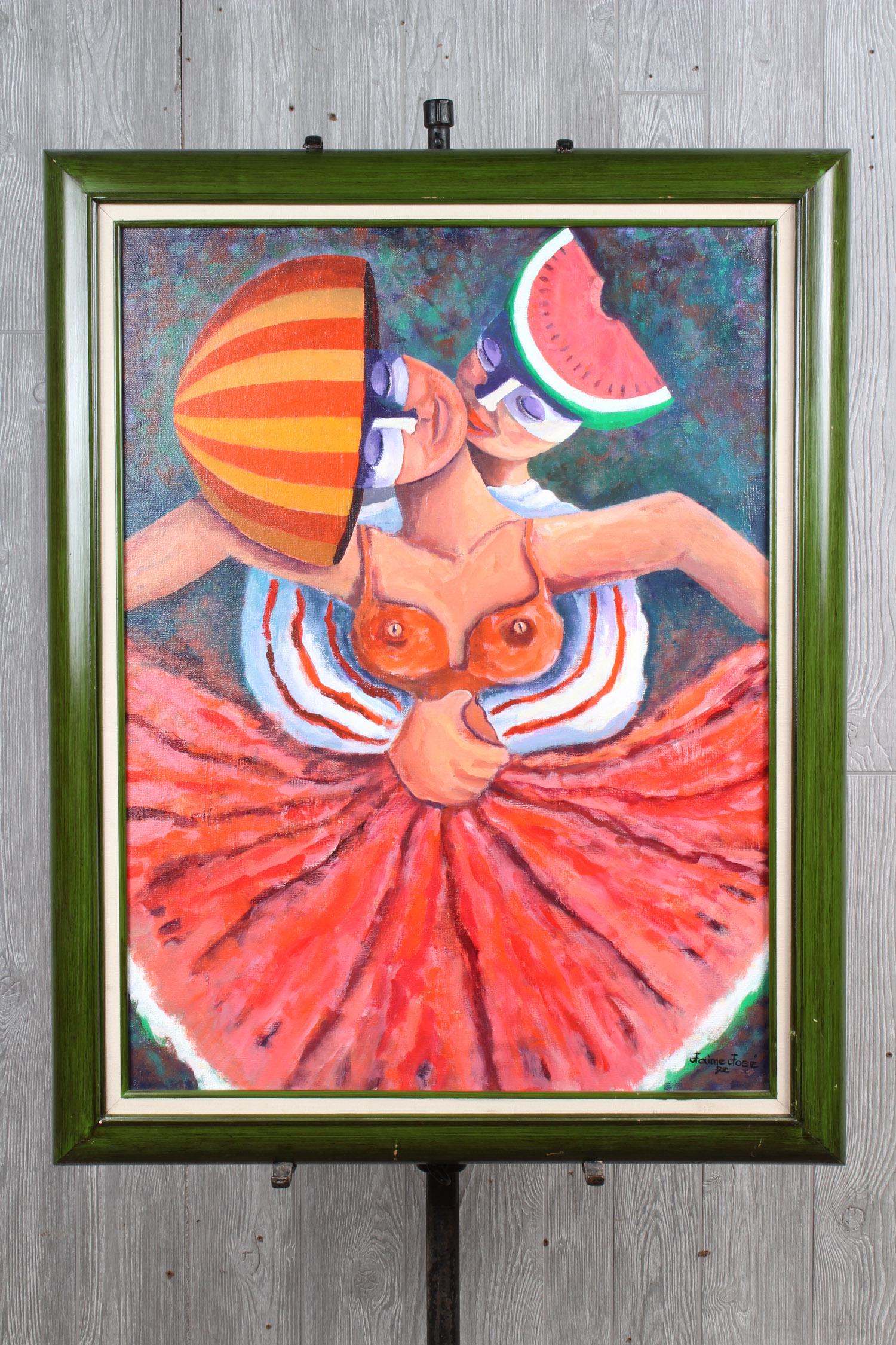 Jaime Jose (Contemporary, Mexican) 1992 W: Jaime Jose (Contemporary, Mexican) 1992 Work. OOC Size: Framed: 37" H x 29.5" W x 1.5" D; Sight: 31" H x 23.5" W