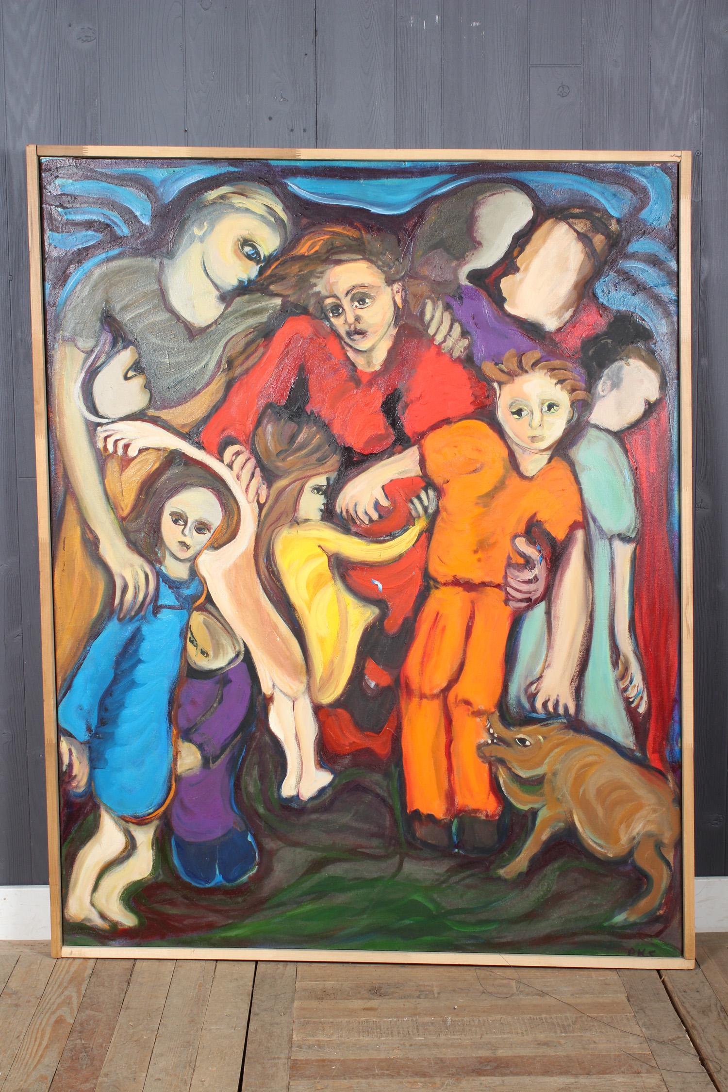 Unknown Artist. Modern Fauvist Style Painting.: Unknown Artist. Modern Fauvist Style Painting. Monogrammed RMC. OOC. Size: Framed: 61" H x 49" W x 1.5" D; Sight: 59.5" H x 47.5" W
