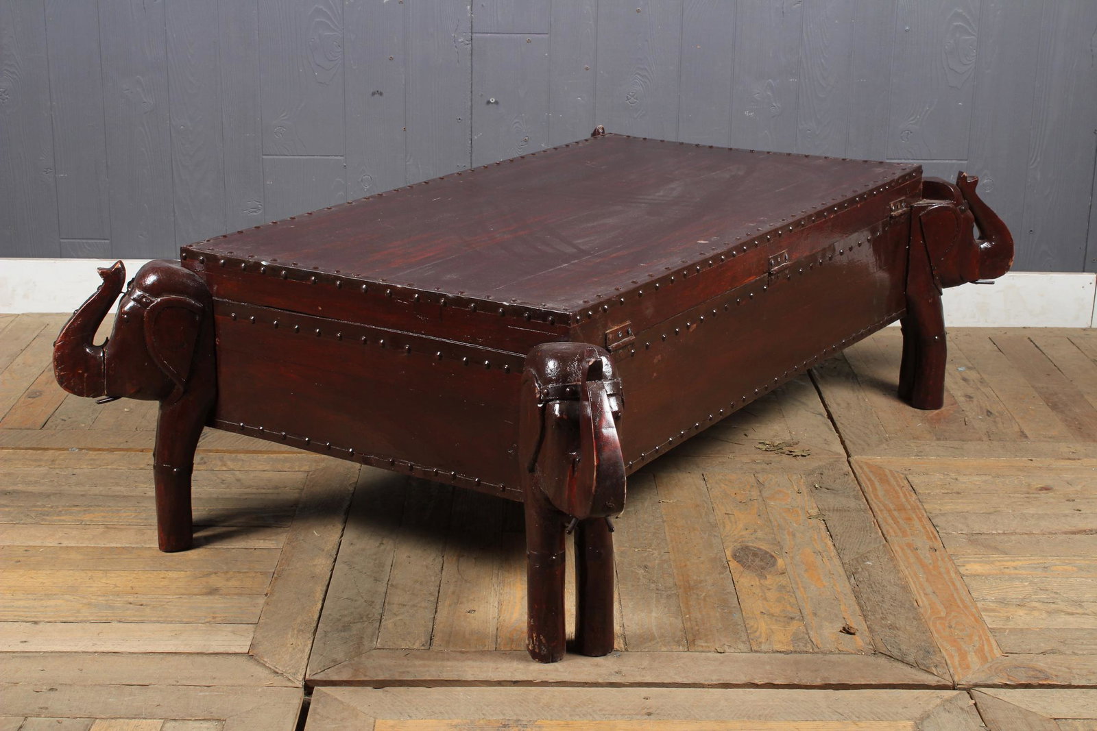 Elephant Trunk Motif Storage Low Table.: Elephant Trunk Motif Storage Low Table. Size: 16.5" H x 54" W x 34.5" D