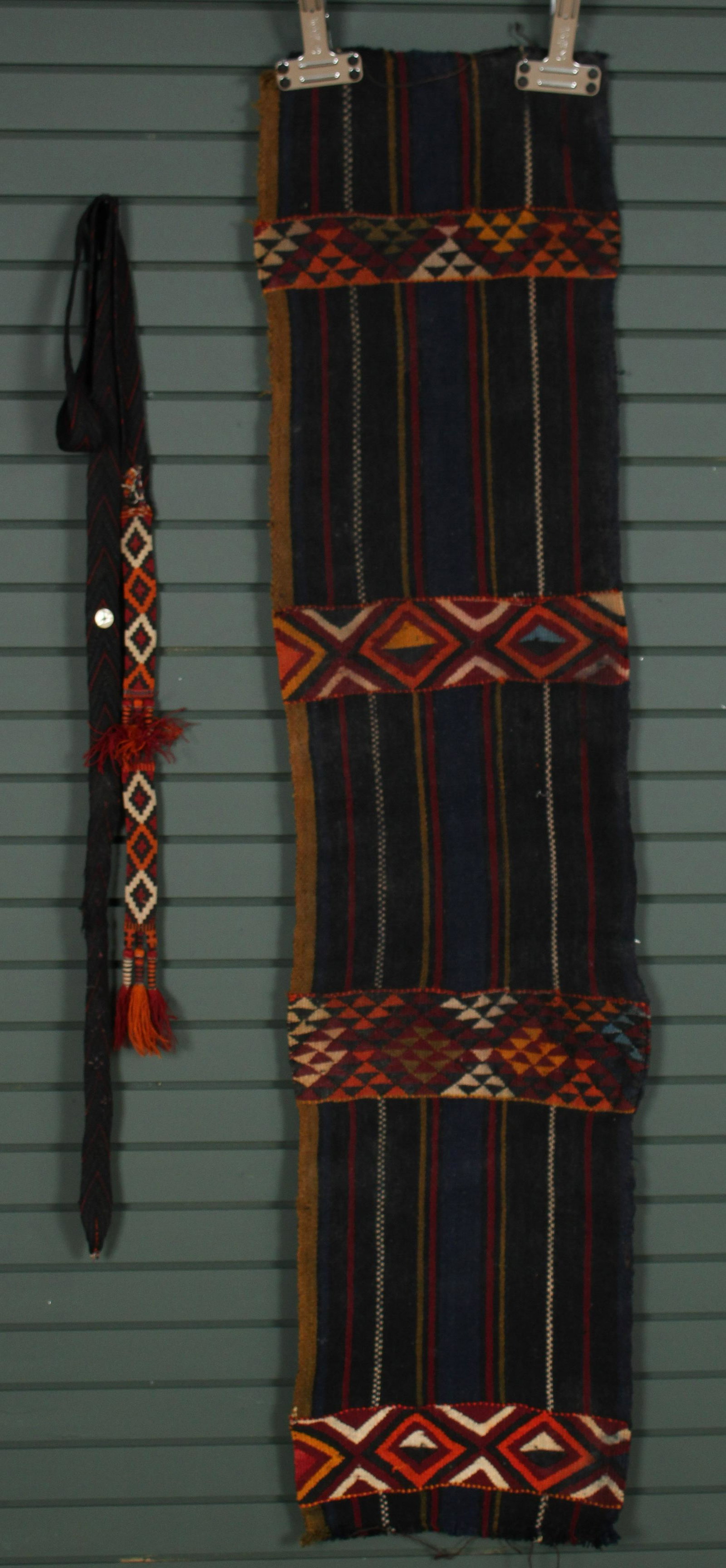 Caucasian Sofreh Runner and Sash: Caucasian Sofreh Runner and Sash. Size: 16.5" x 72" and 1.5" wide sash.