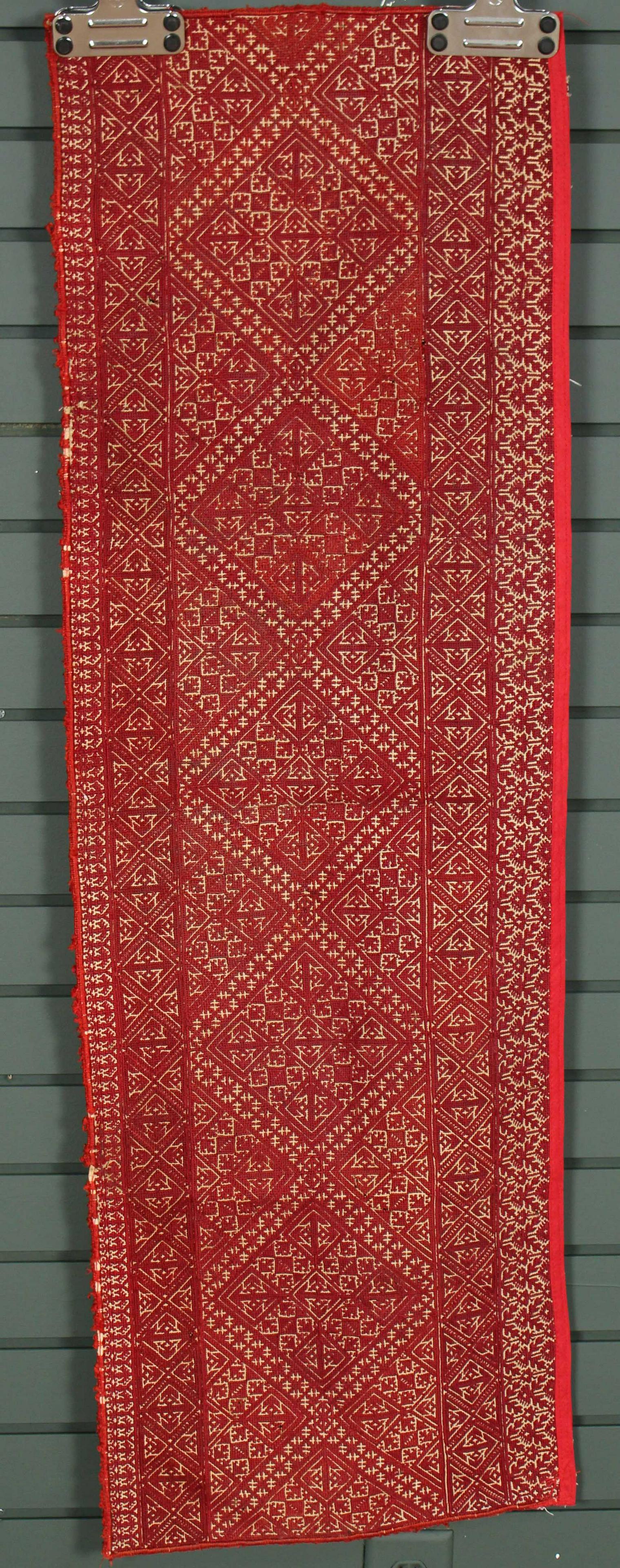 Fine Middle Eastern Embroidered Panel: Fine Middle Eastern Embroidered Panel. Size: 15.5" x 49.5"