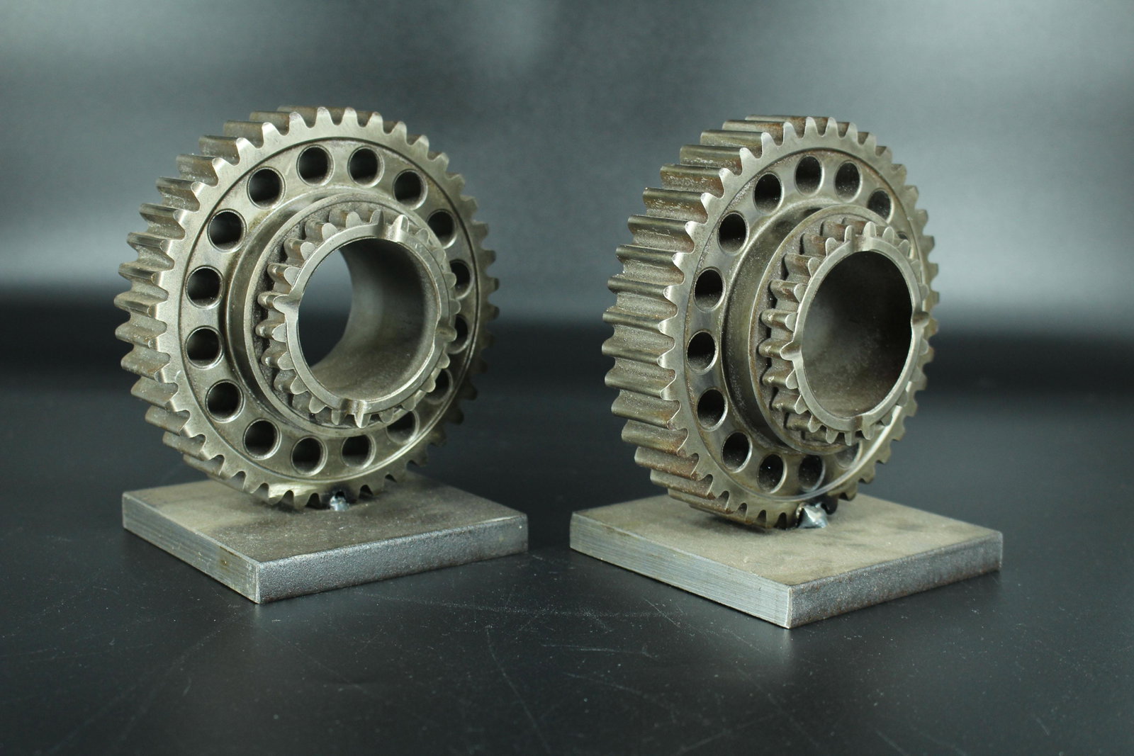 Industrial Decor Orbital Gear Bookends: Industrial Decor Orbital Gear Bookends.