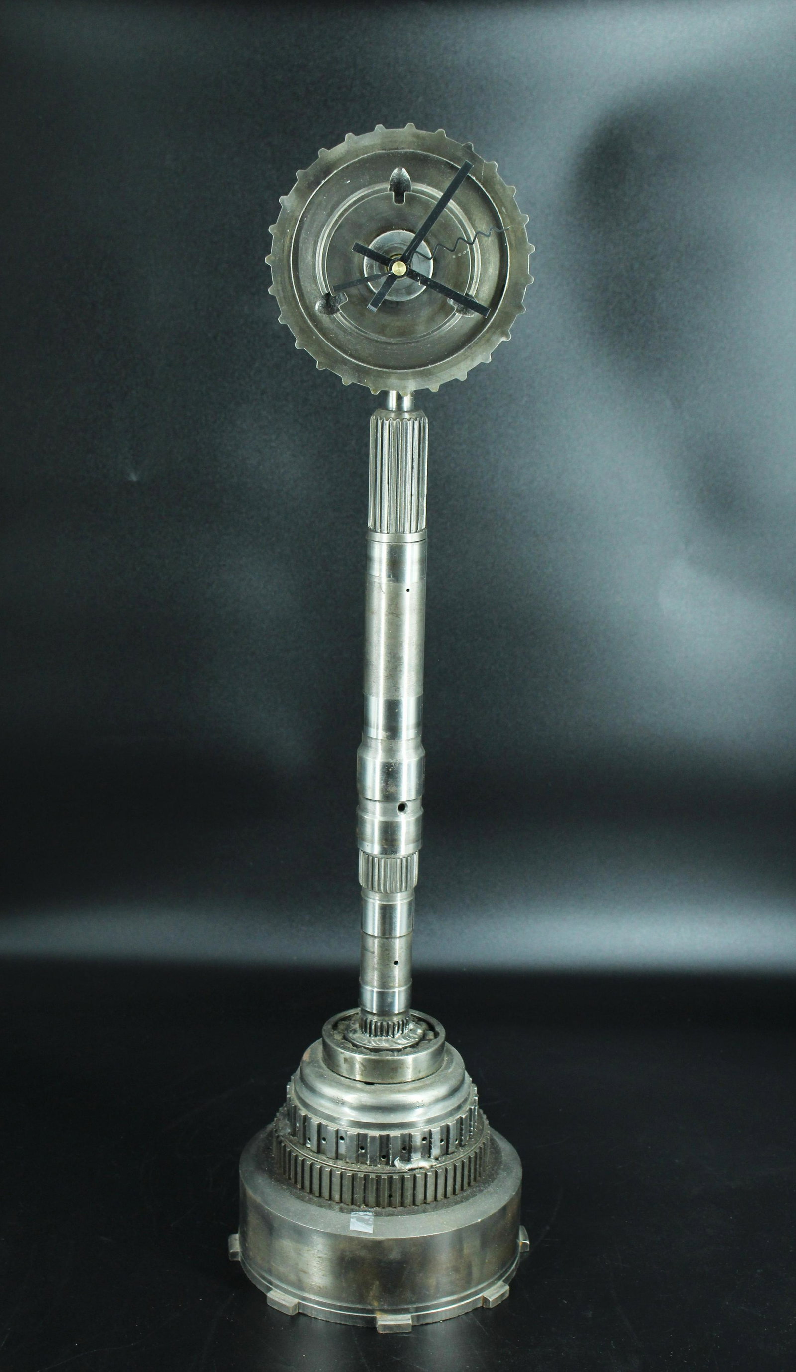 Assembled Machine Parts Table Tower Clock: Assembled Machine Parts Table Tower Clock. Size: 26" Tall.