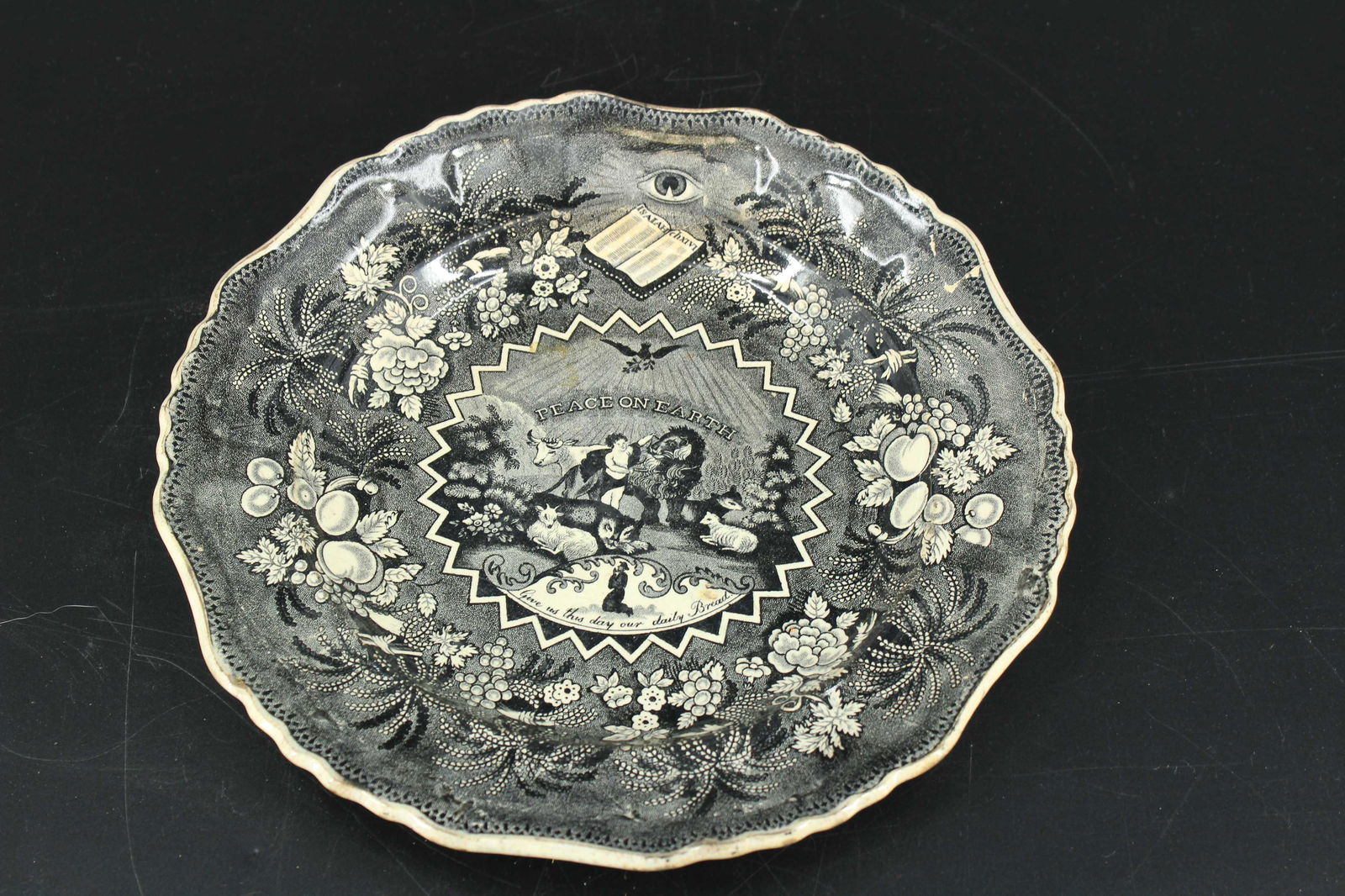 Black Transferware Staffordshire Millenium Plate (1 of 7)