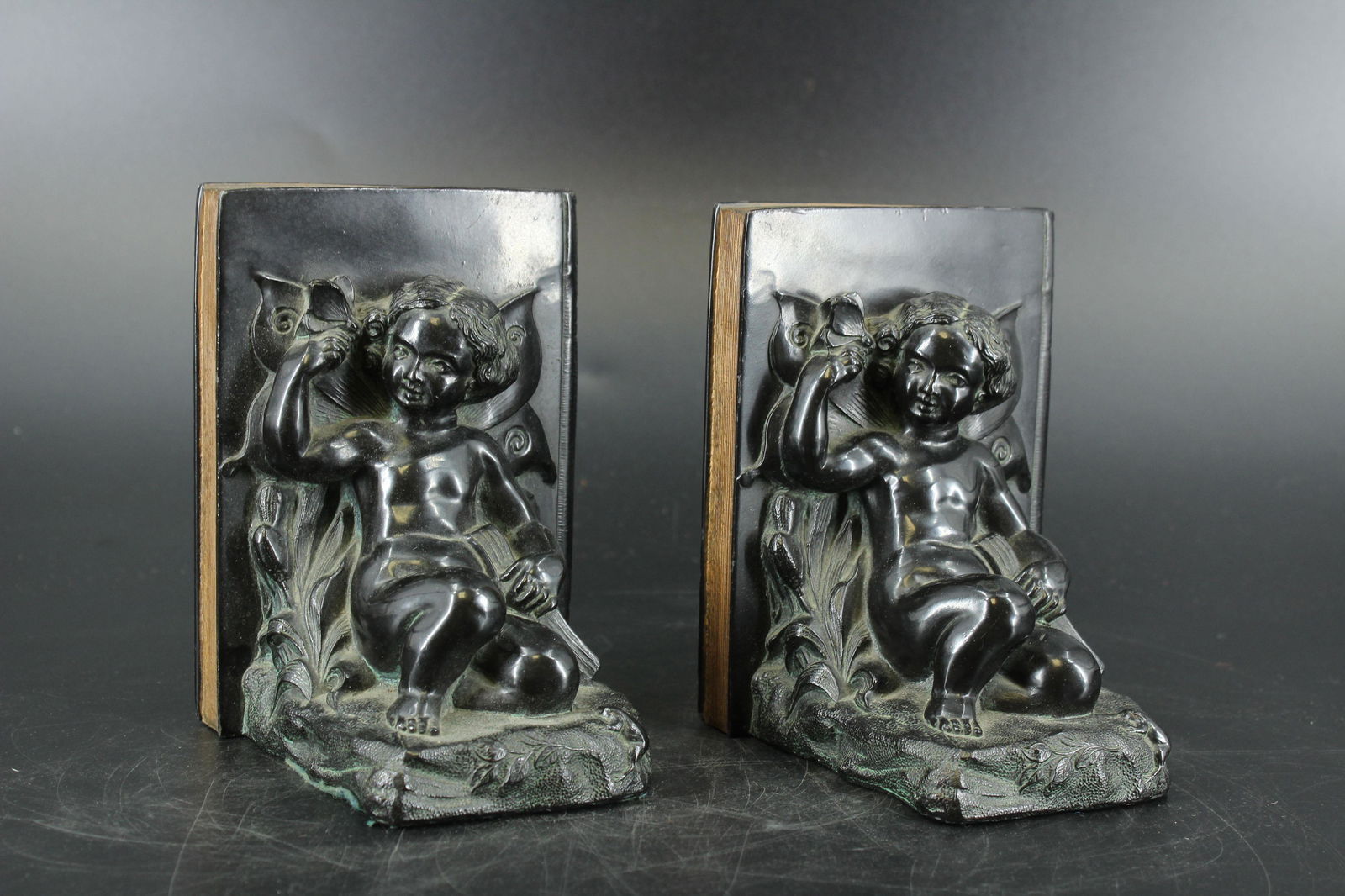 Pair of Ronson Cherub Bookends (1 of 10)