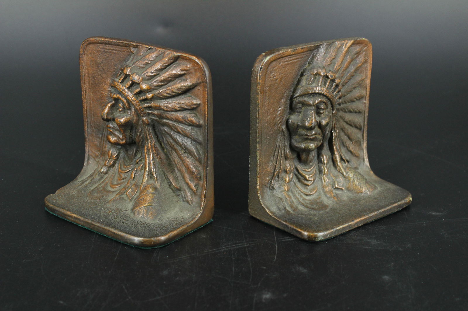 Pair of Indian Head Bookends (1 of 4)