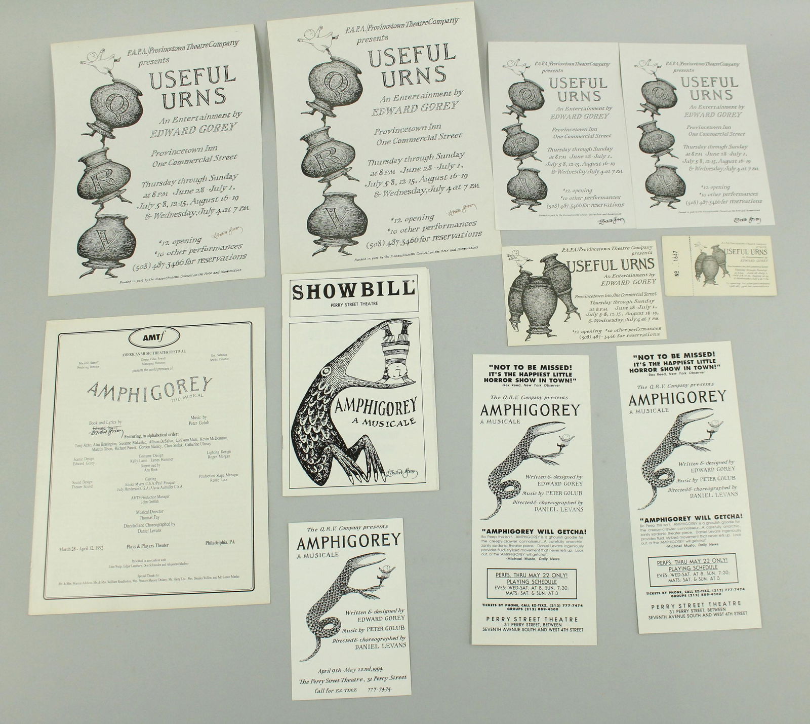 Signed Gorey Theatrical Promotional Pieces (1 of 8)