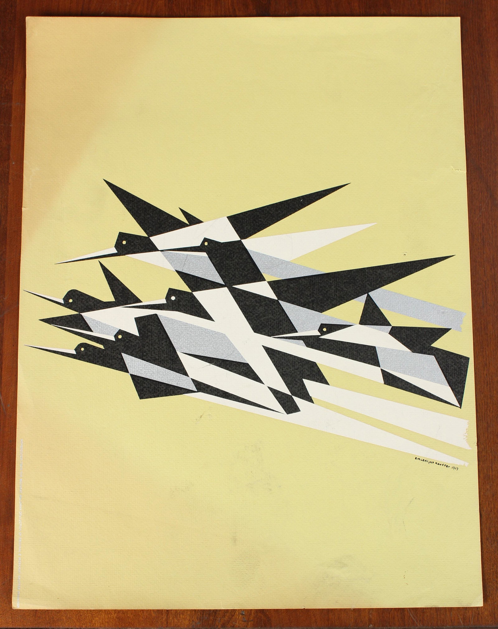 E McKnight Kauffer Lithograph: E McKnight Kauffer Lithograph. From the "Soaring to Success- The Herald- the Early Bird", Poster. Size: 16" x 12"