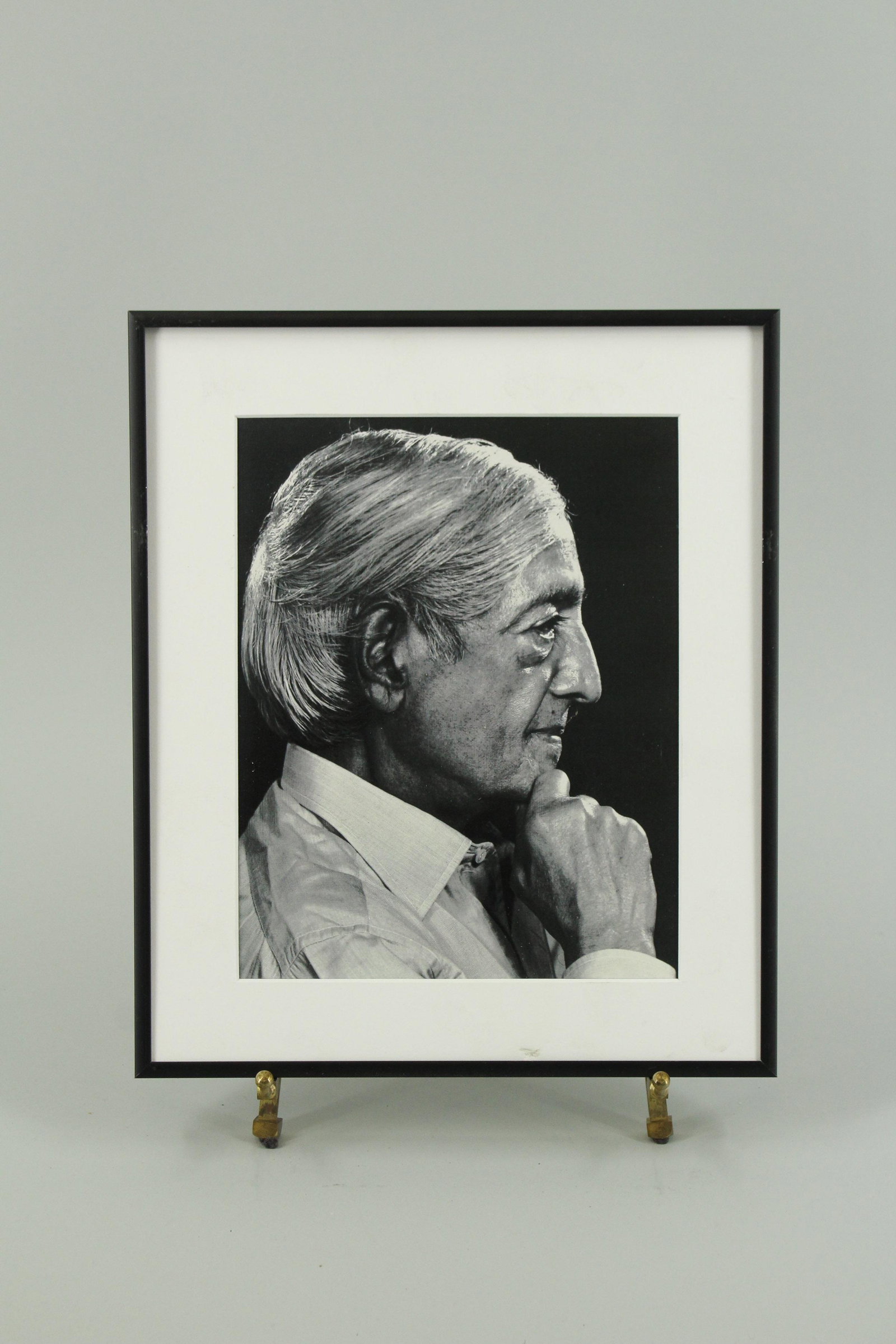 Framed Photograph of Jiddu Krishnamurti: Framed Photograph of Jiddu Krishnamurti, Indian philosopher 1895-1986. Size: 12.75" x 10.75" frame, 9.5" x 7.5" sight.