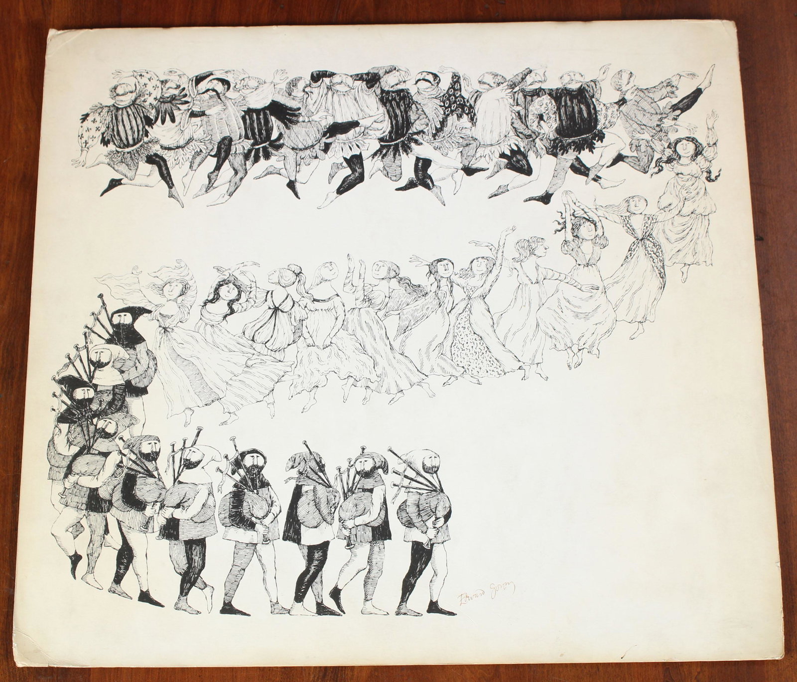 Twelve Lords Signed by Edward Gorey: Twelve Lords Signed by Edward Gorey. Mounted on foam core. Signed. Licensed and offered by Gotham Book Mart. Size: 17.75" x 19.25