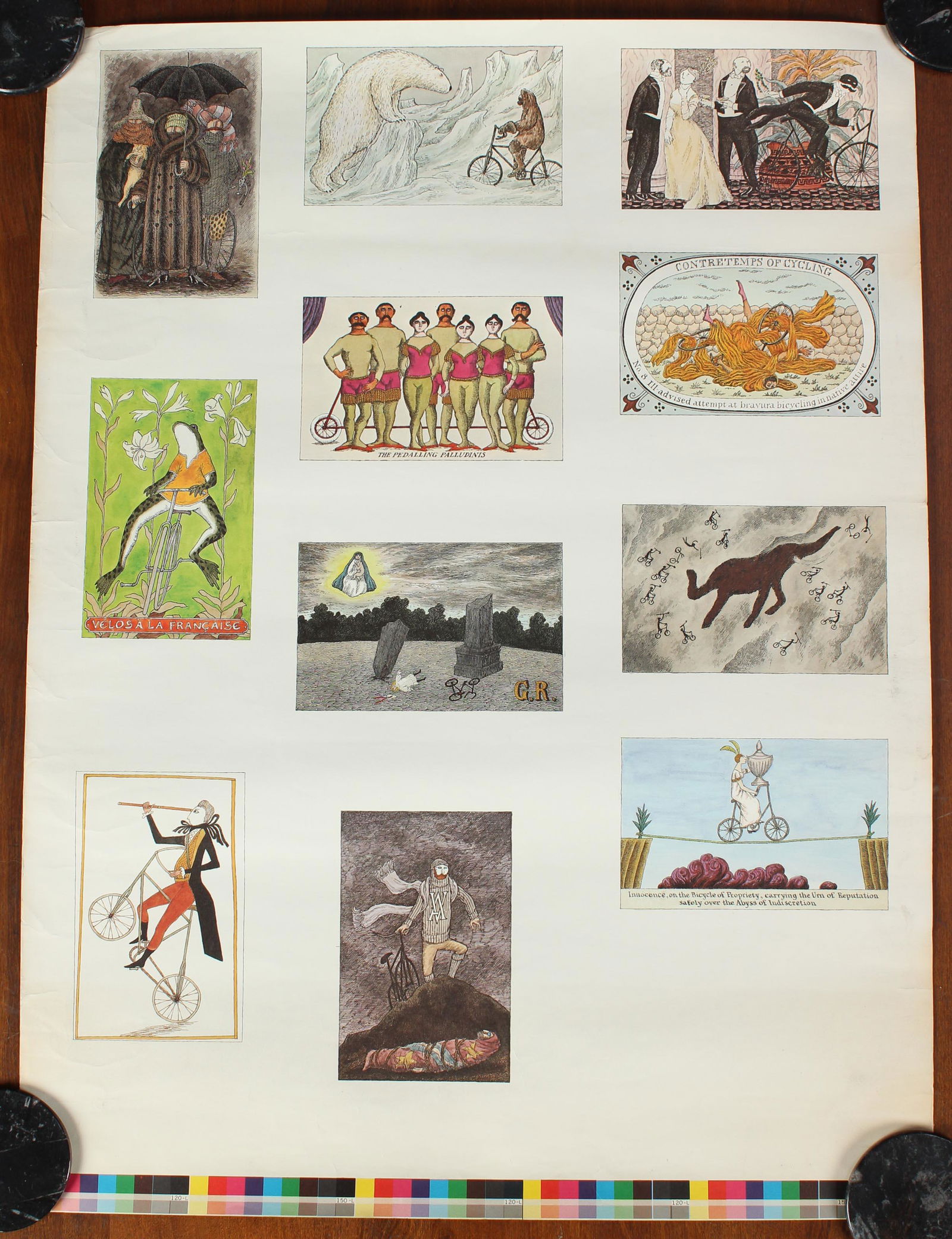 Edward Gorey Illustrations Color Proof Sheet (1 of 6)