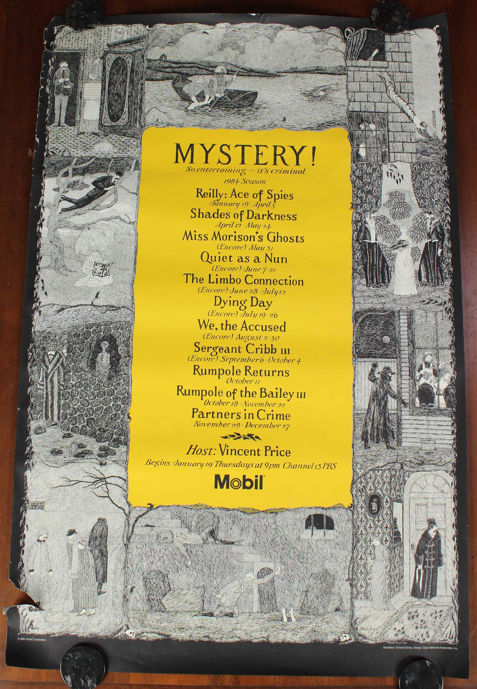 PBS TV Mystery! 1984 Season Promotional Poster (1 of 6)