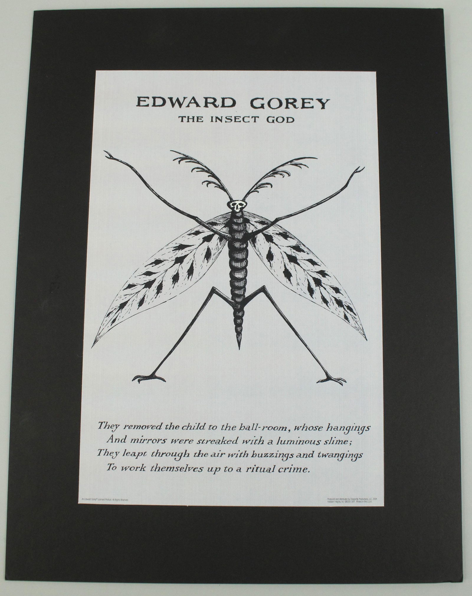 Gorey's The Insect God Poster 1 Grey Concept Proof (1 of 6)