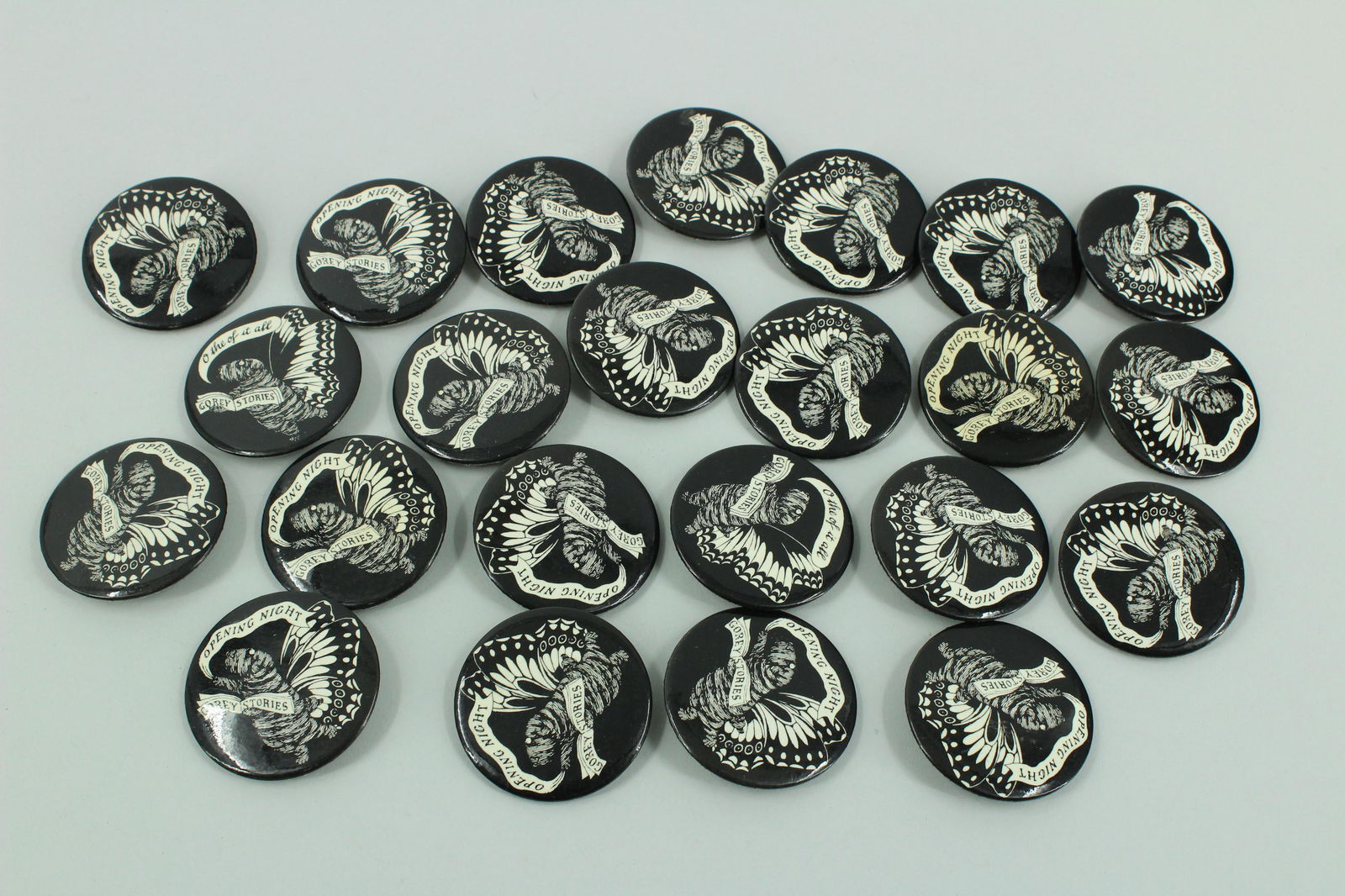 23 Opening Night Gorey Stories Buttons (1 of 2)
