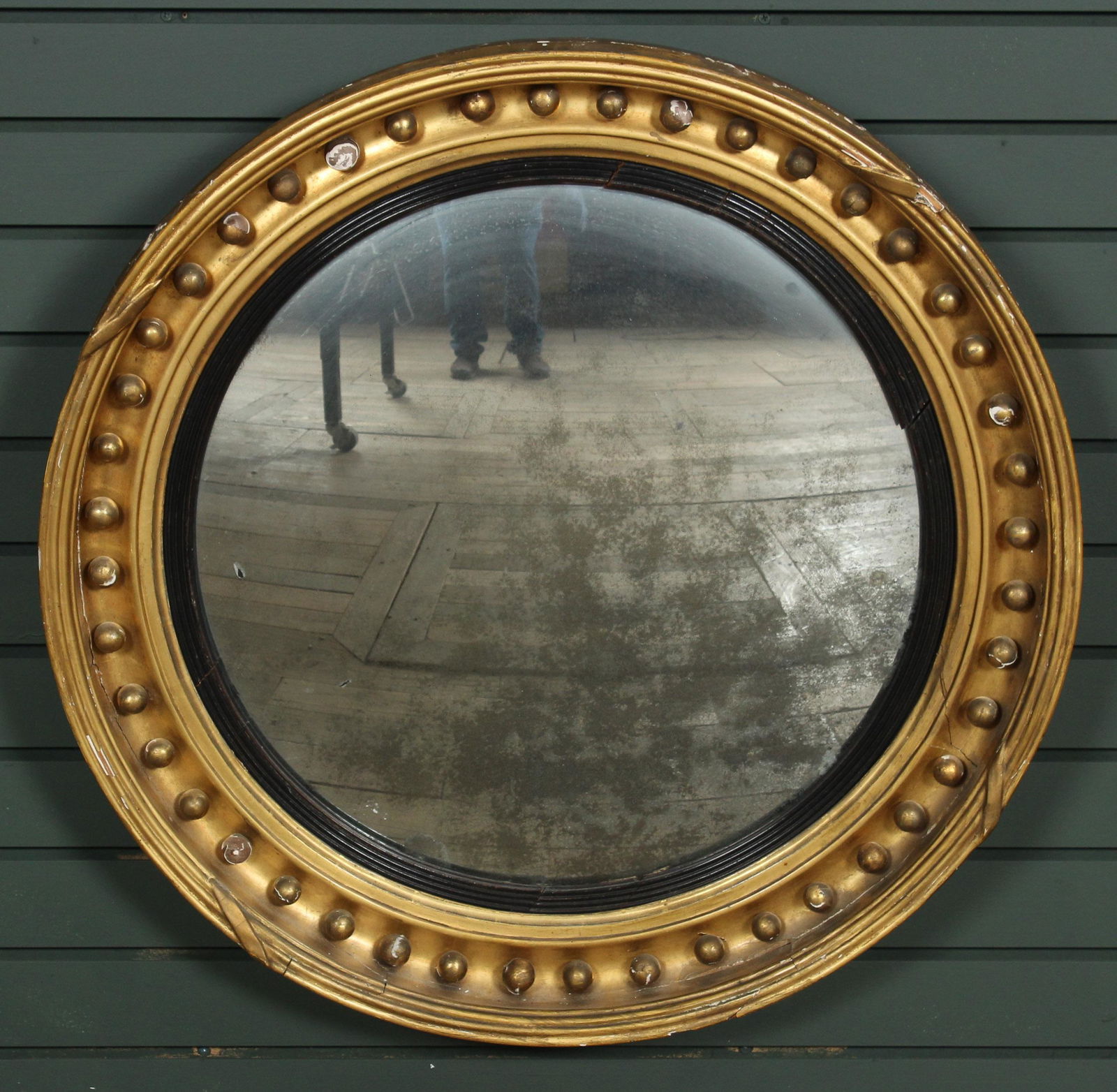 Regency Style Gilt Gesso Over Wood Convex Mirror (1 of 5)