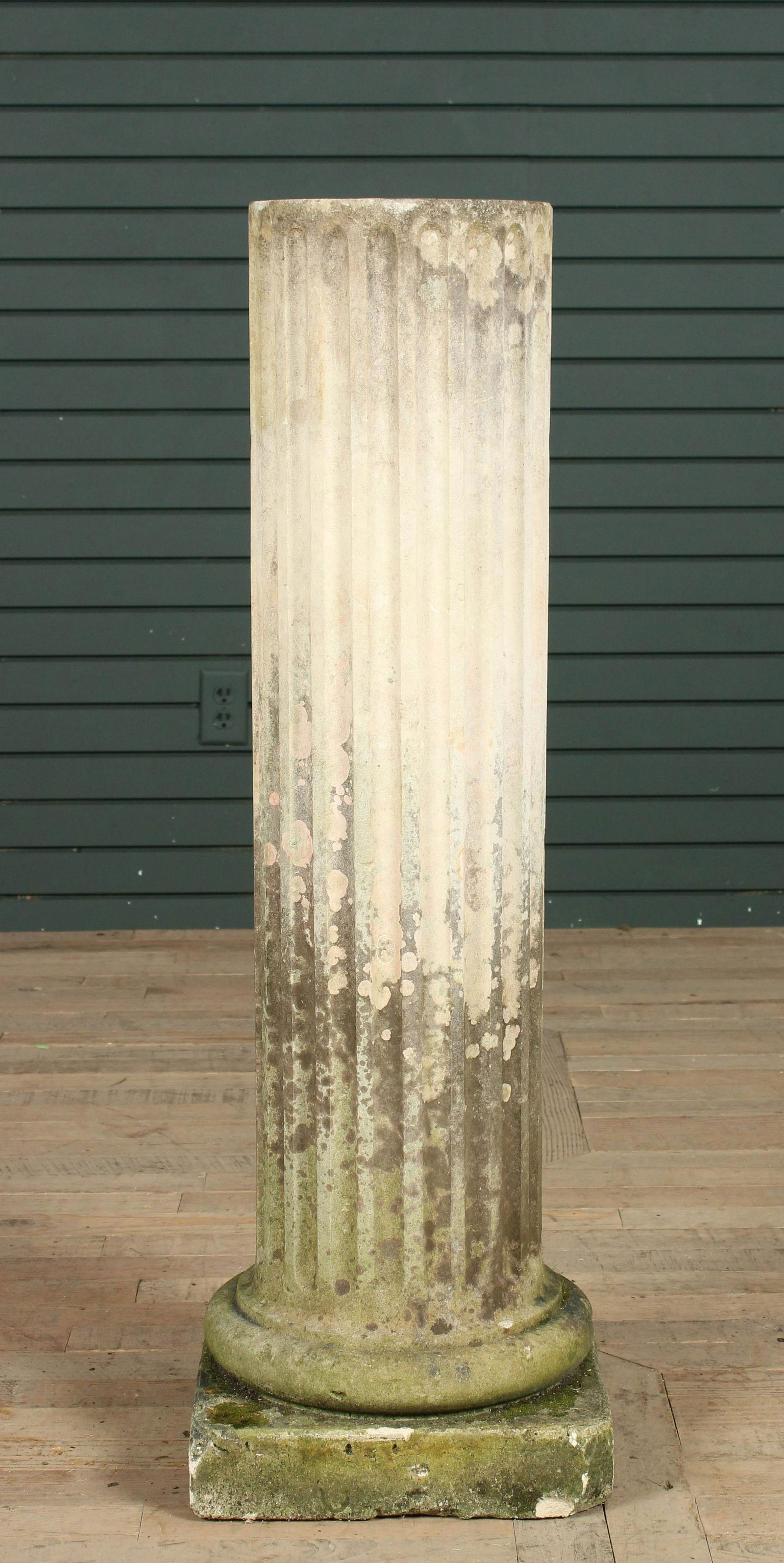 Antique Carved Limestone Column Pedestal (1 of 4)