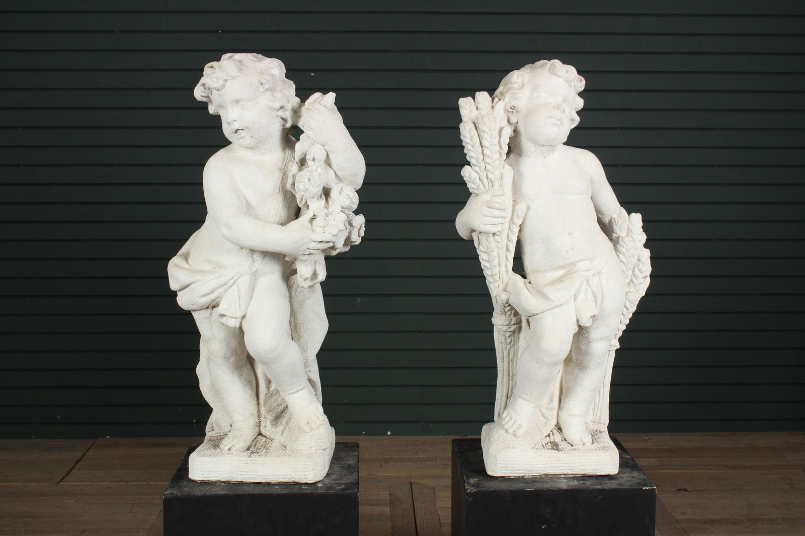 Vintage Cast Stone Summer and Fall Putti (1 of 10)