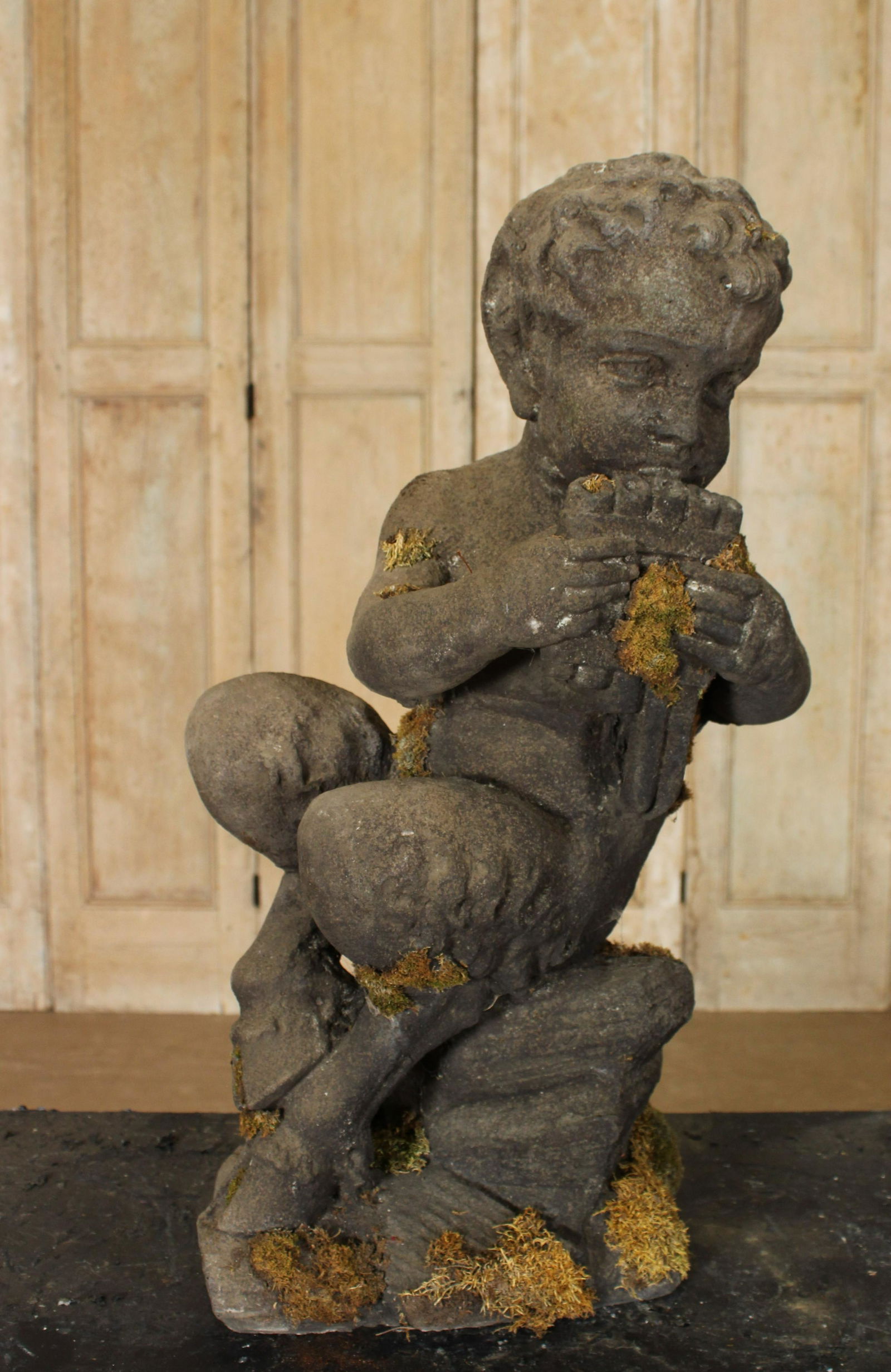 Cast Stone Figural Satyr Garden Sculpture (1 of 4)