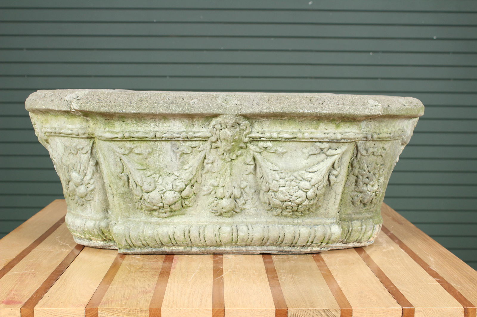 Pair of Festooned Concrete Planters (1 of 14)
