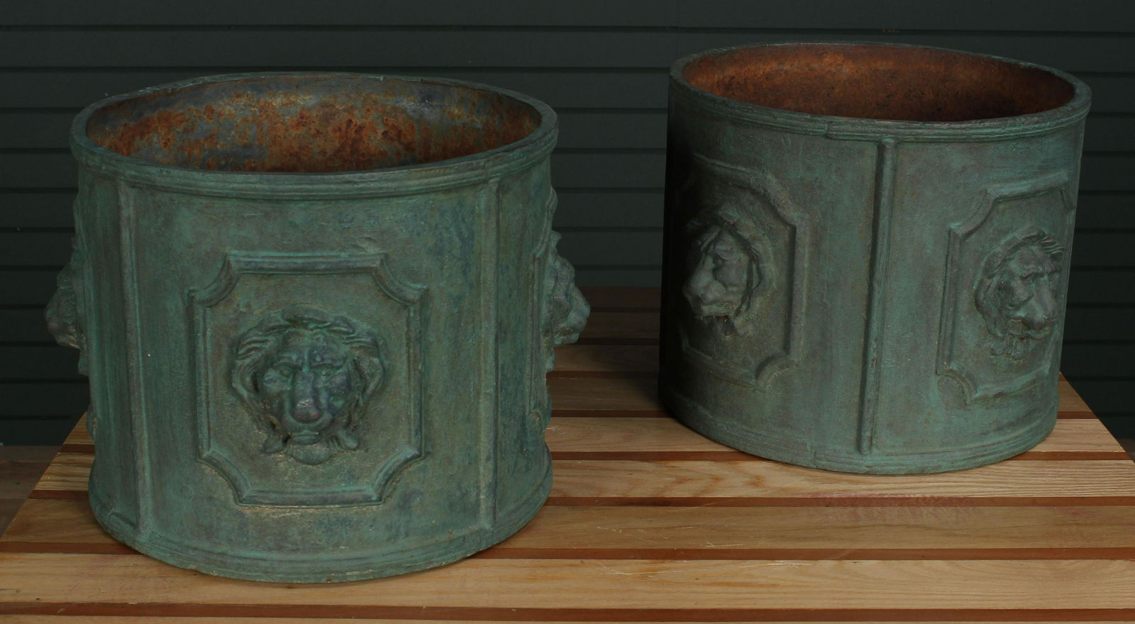 Pair Regency Style Cast Iron Garden Planters (1 of 7)