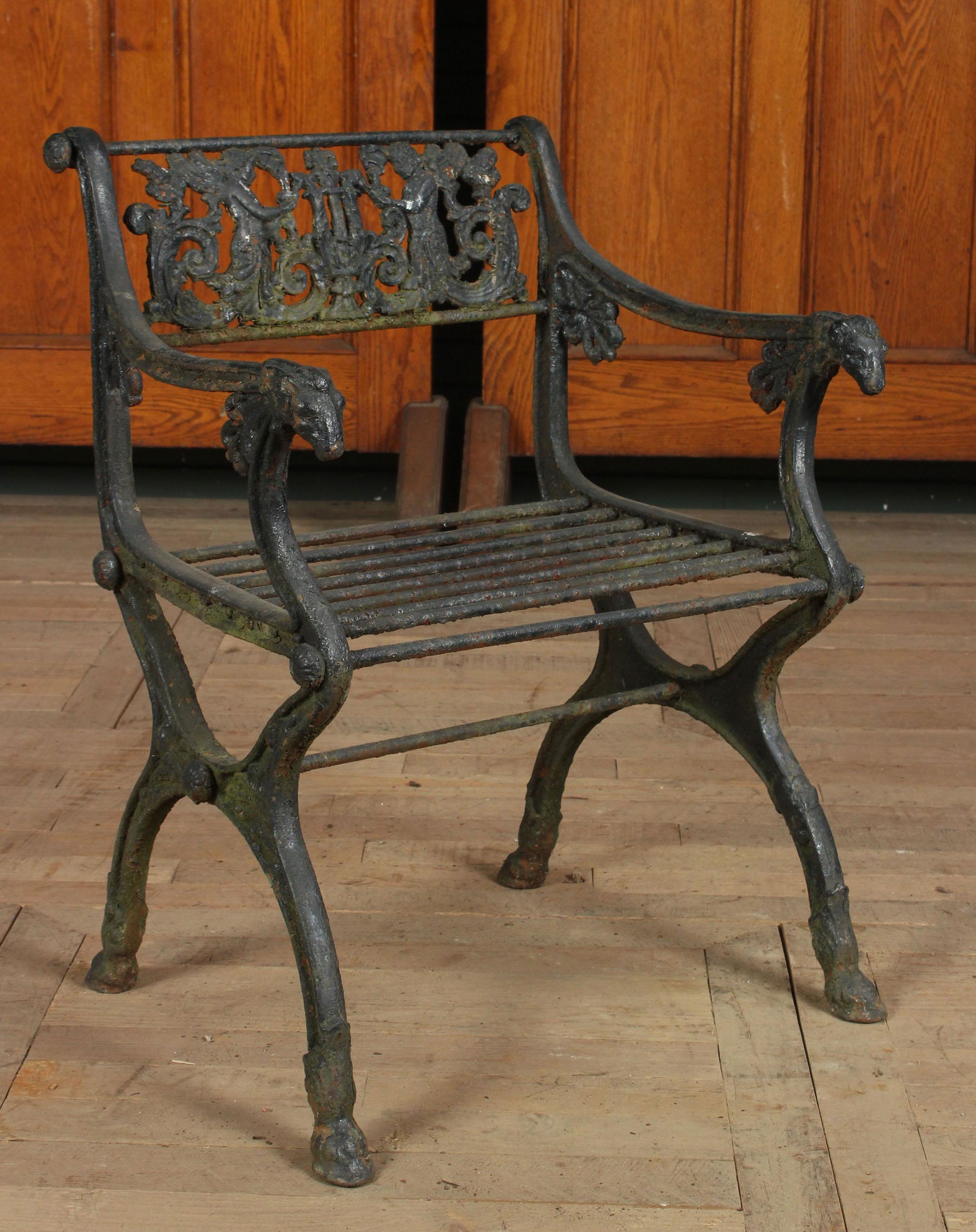 Karl Friedrich Schinkel Cast Iron Garden Chair (1 of 6)