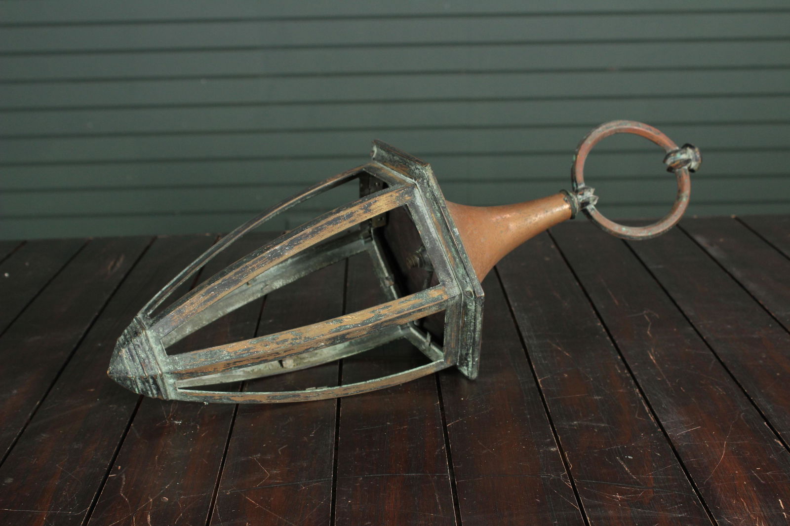 Copper and Bronze Pendant Portico Lantern (1 of 8)