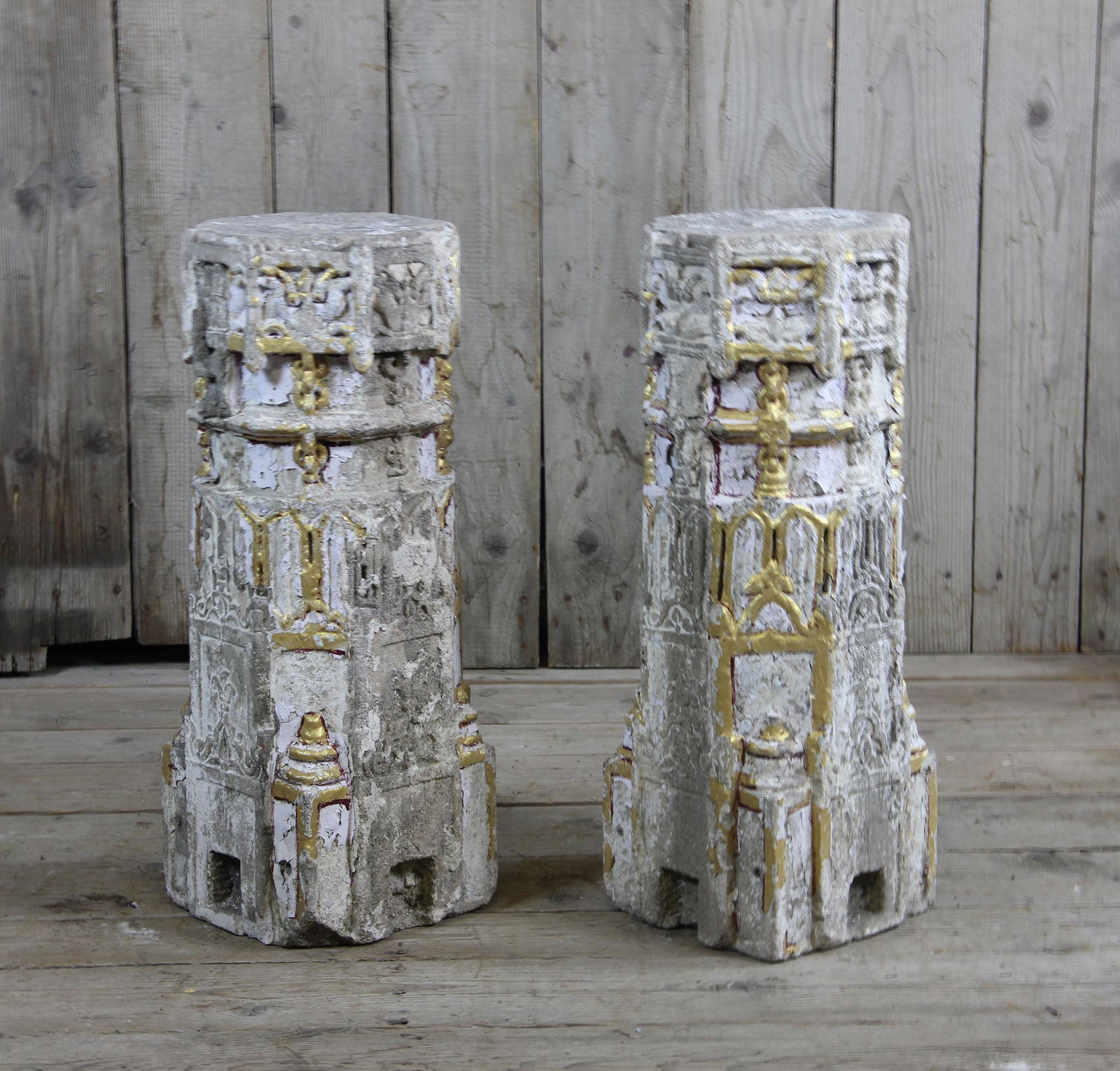 Pair of Architectural Carved Stone Pillars (1 of 4)