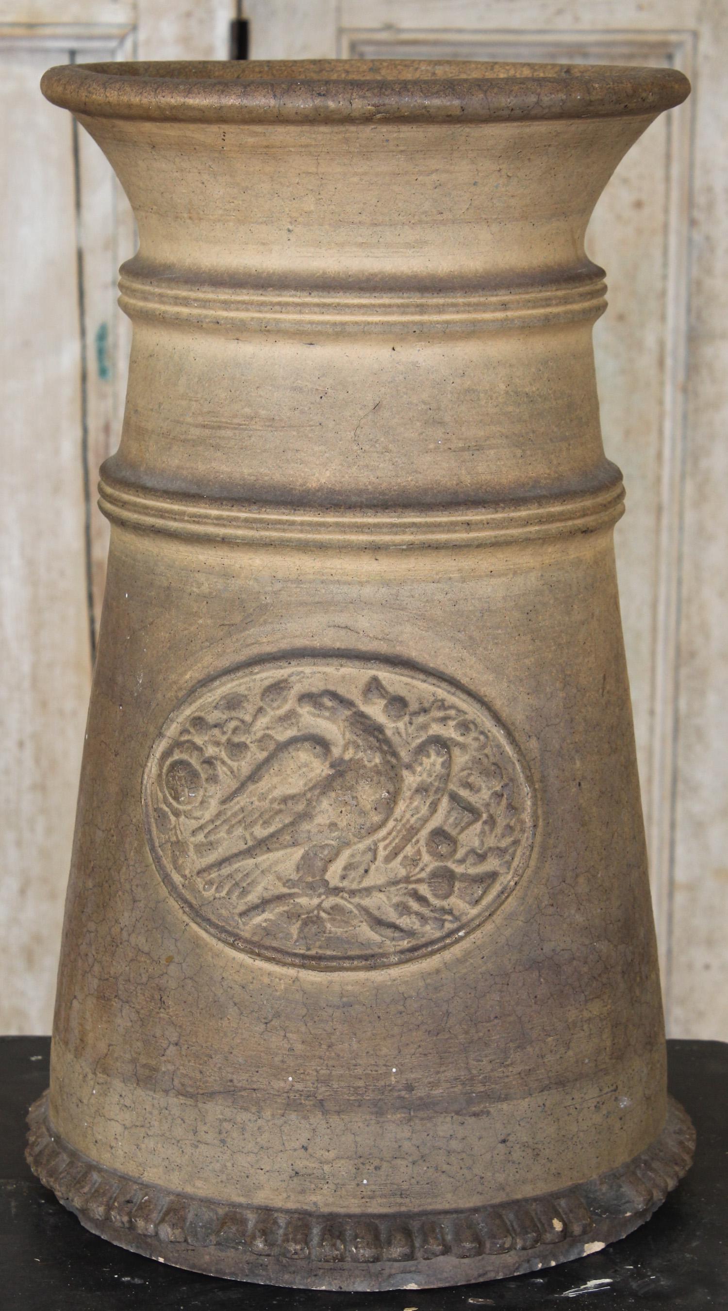 Chimney Pot with Incised Eagle Motif (1 of 6)
