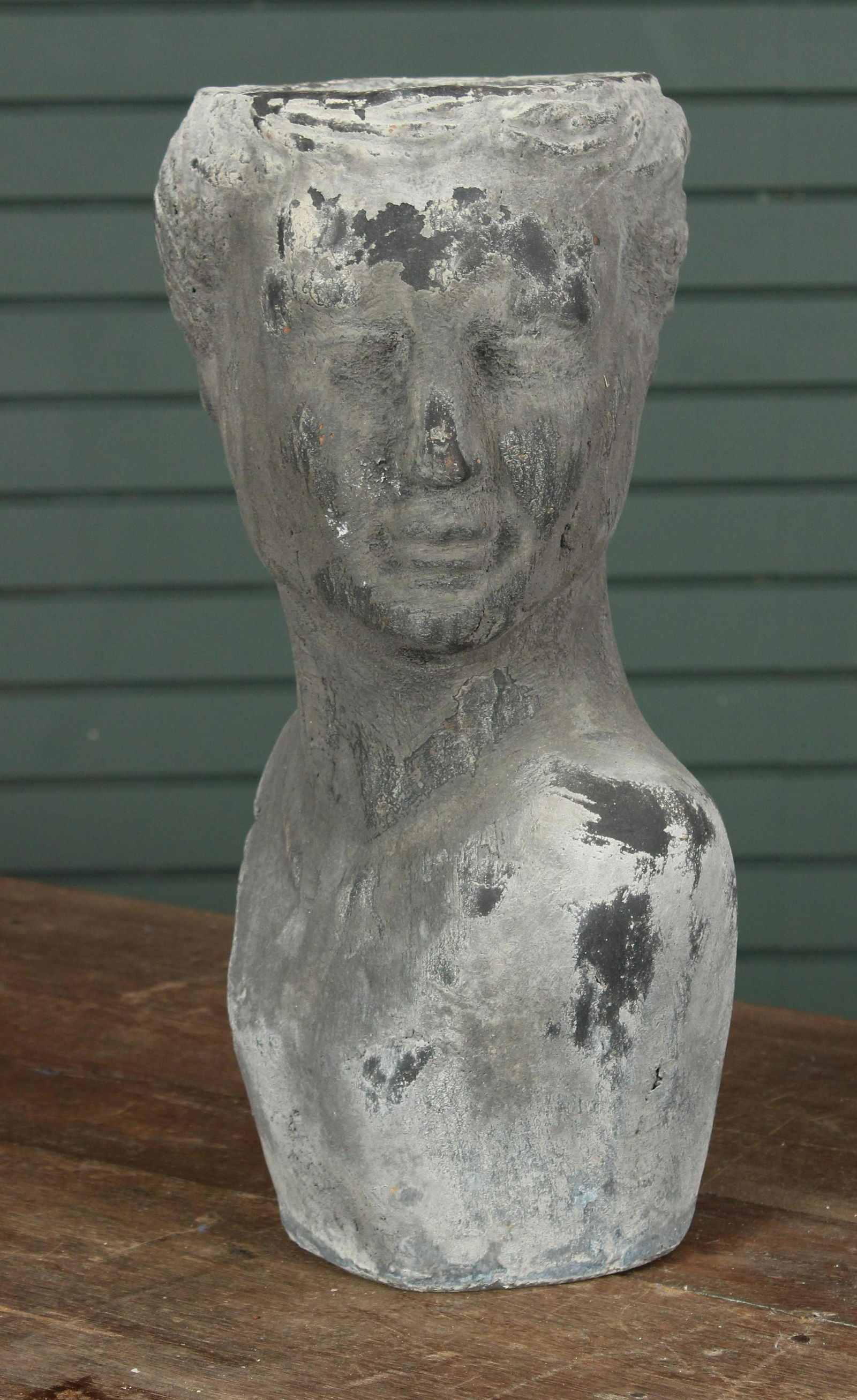 Figural Fiber Cement Portrait Bust Planter (1 of 4)
