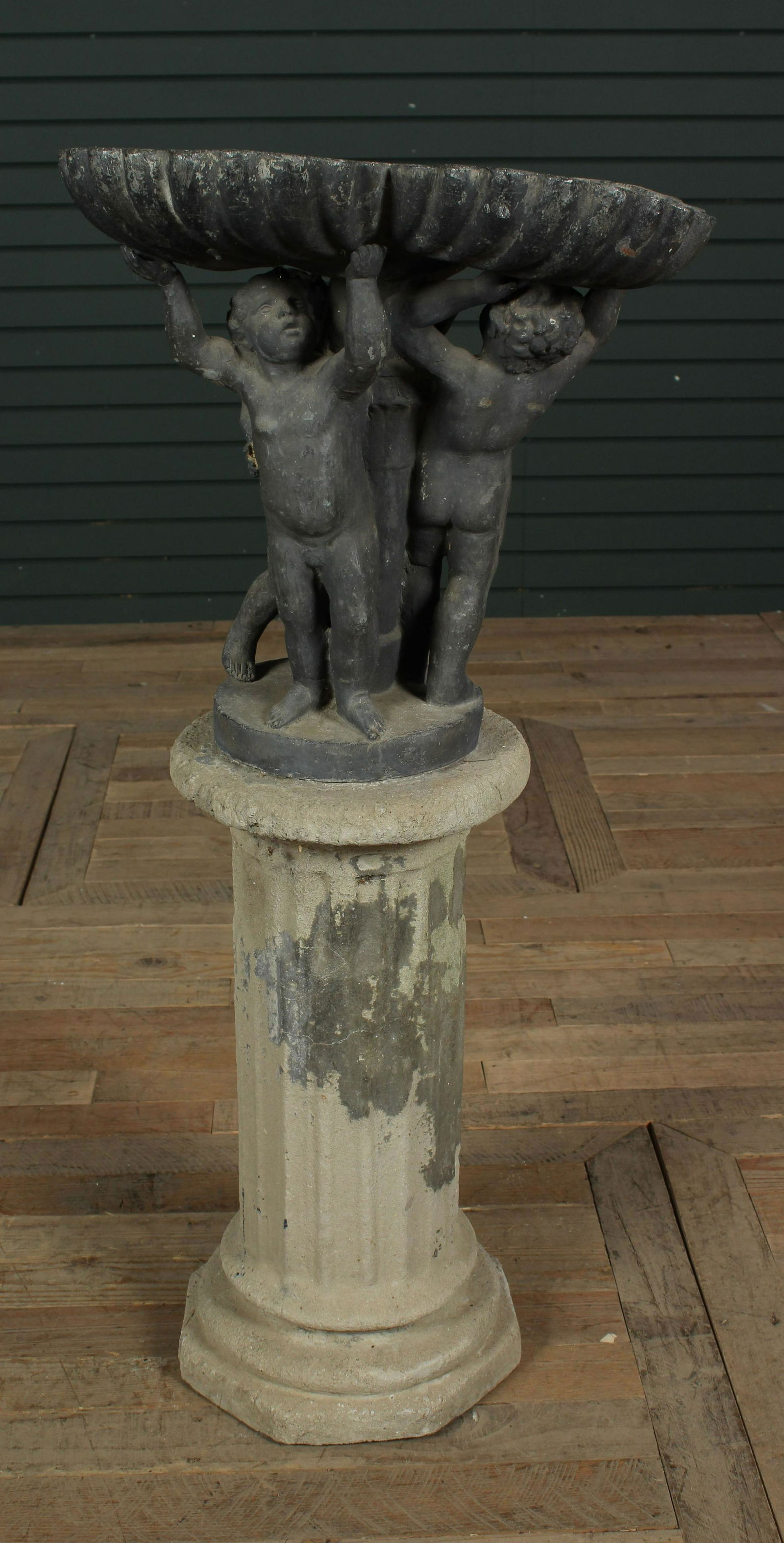 Antique Figural Lead Bird Bath (1 of 9)