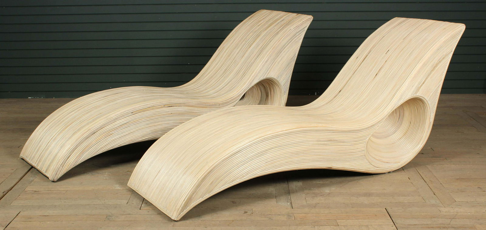 Pair Pencil Reed Chaises Longue (1 of 8)