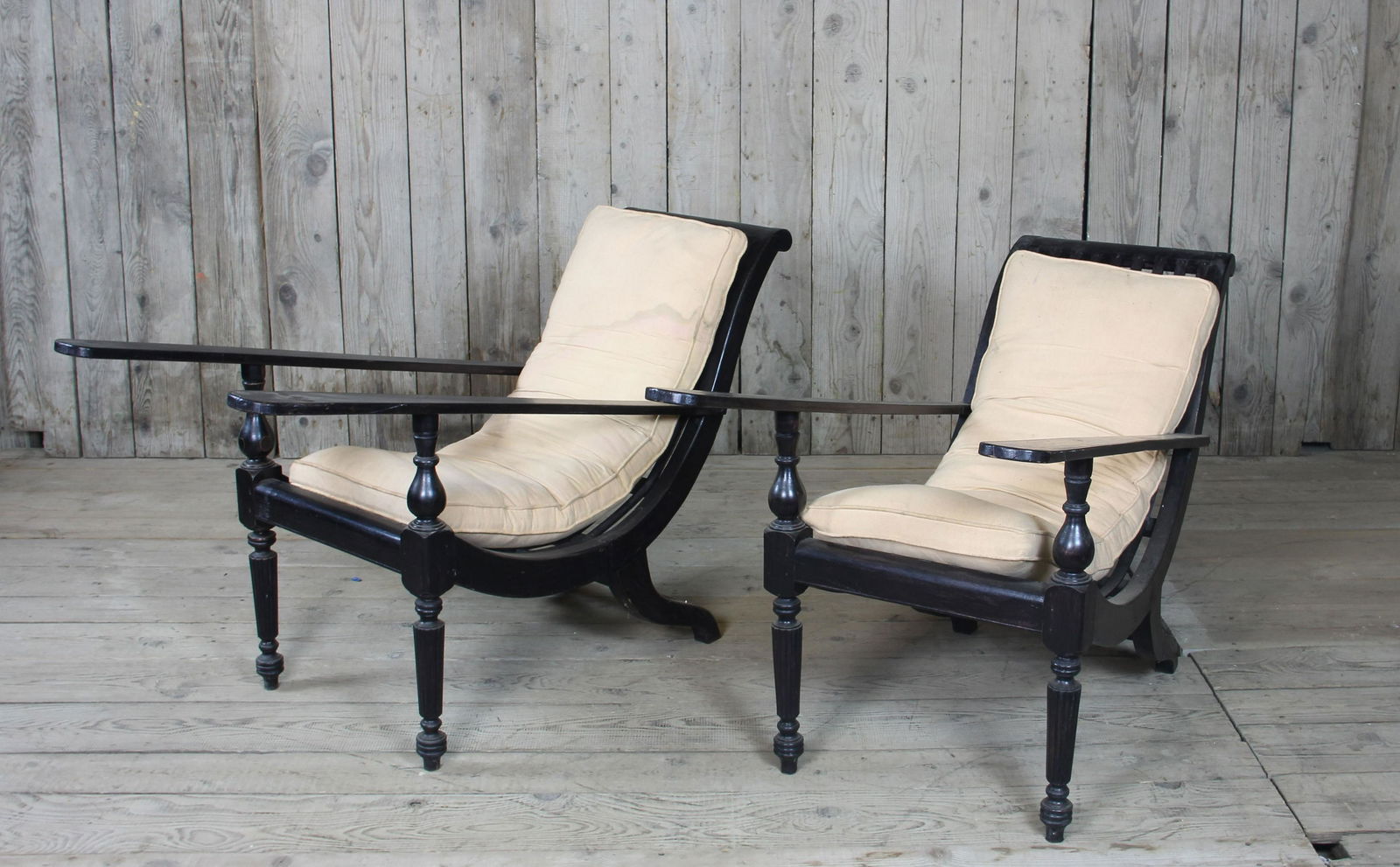 Pair Anglo-Indian Plantation Lolling Chairs (1 of 5)